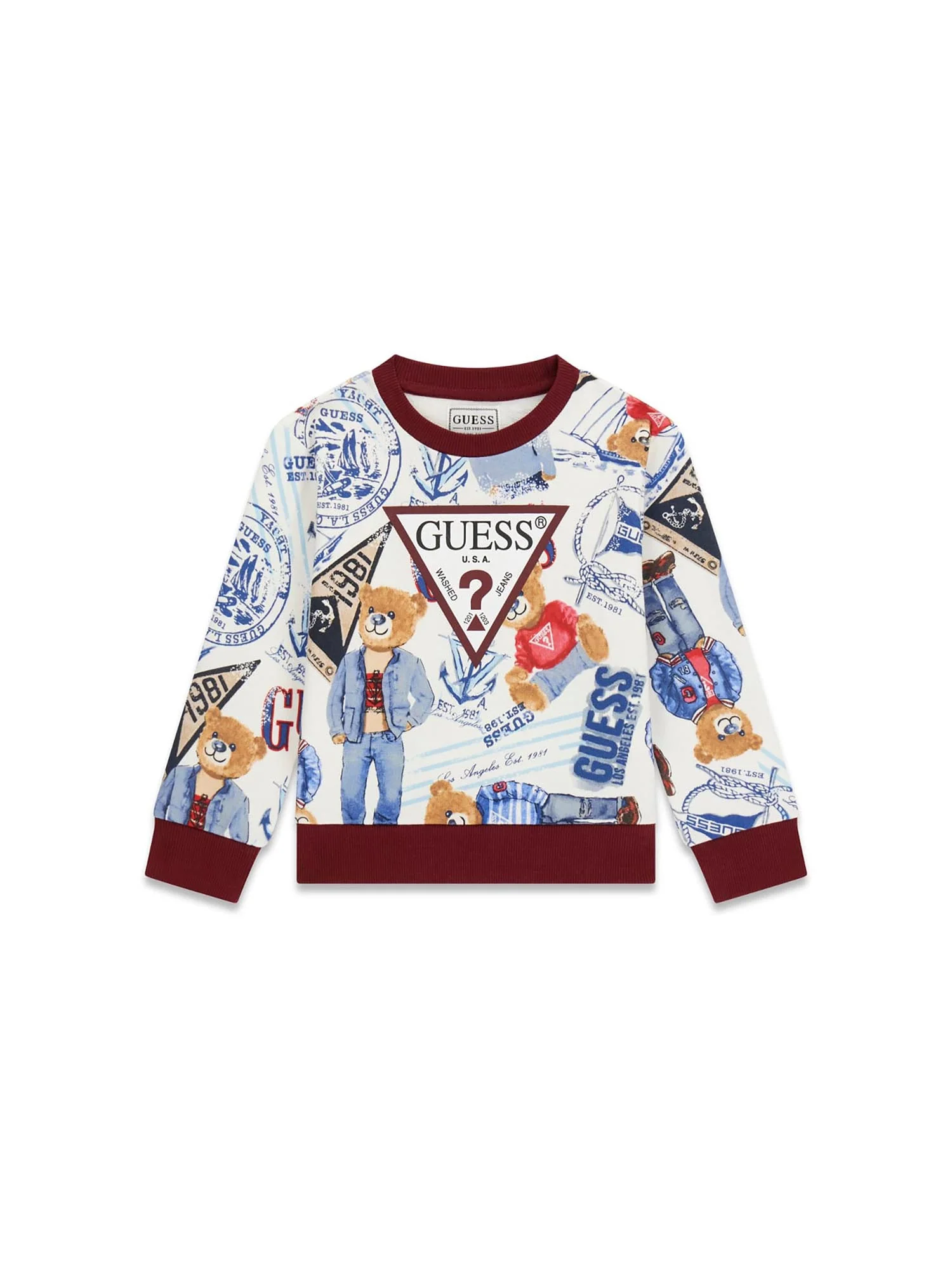 Felpa Guess Bambino stampa logo fantasia