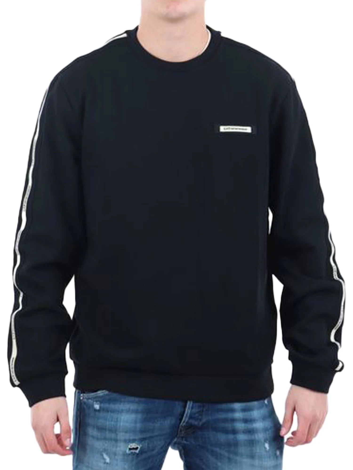 Felpa EA7 uomo manica lunga Train logo nero
