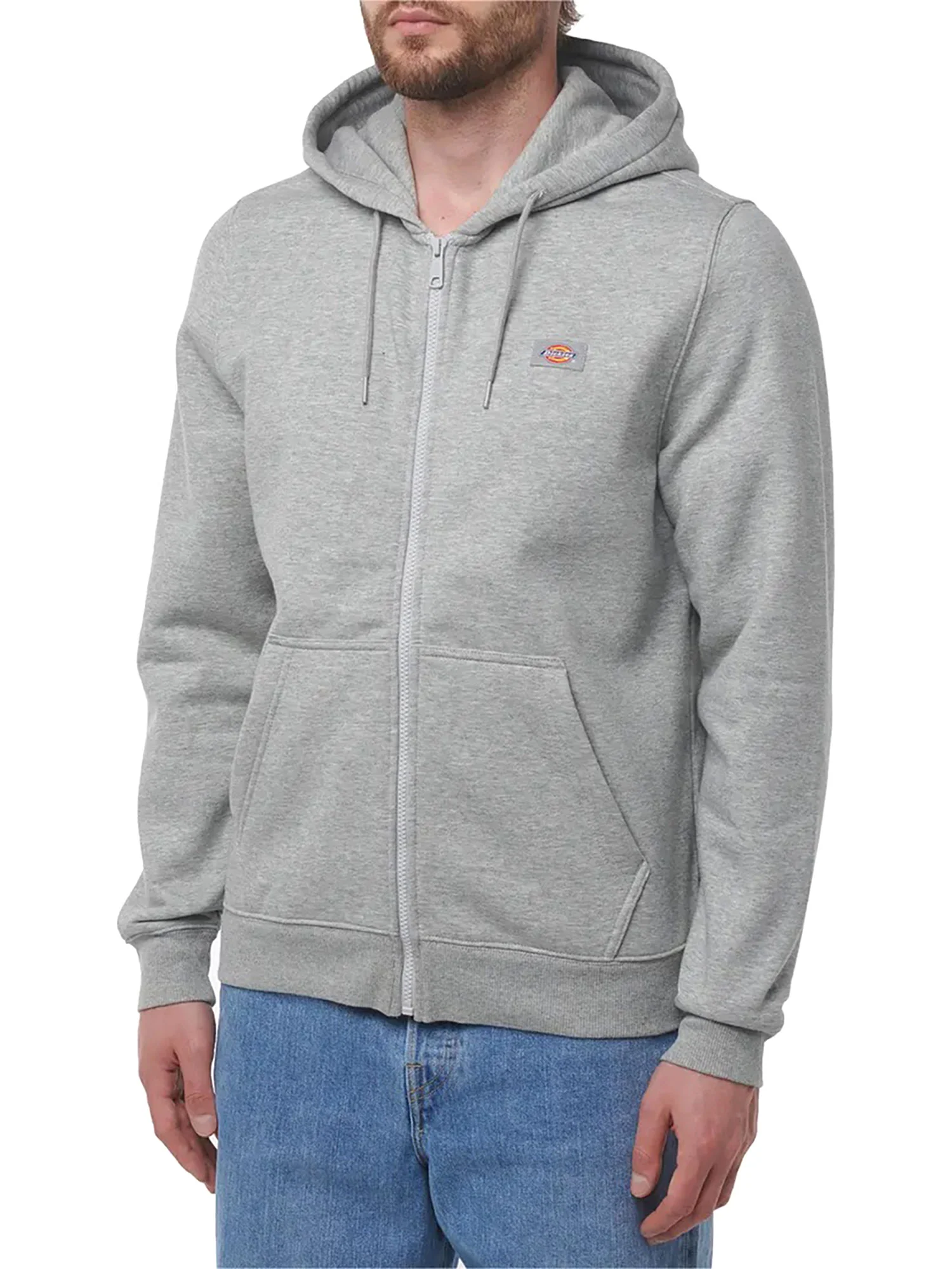 Felpa Dickies uomo con cappuccio e zip Oakport grigio