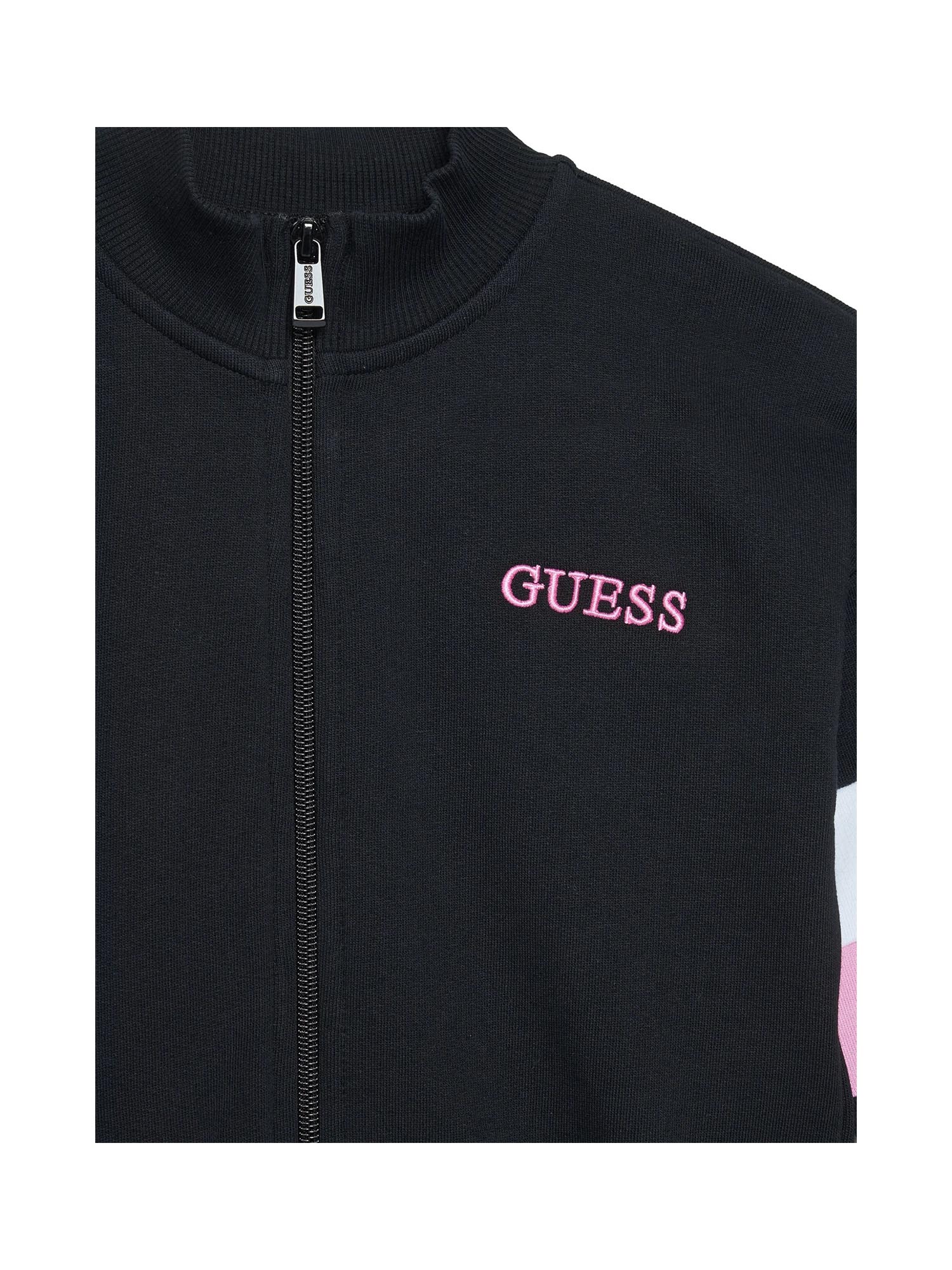 Felpa Guess Bambina zip ricamo mini logo nero - Image 3