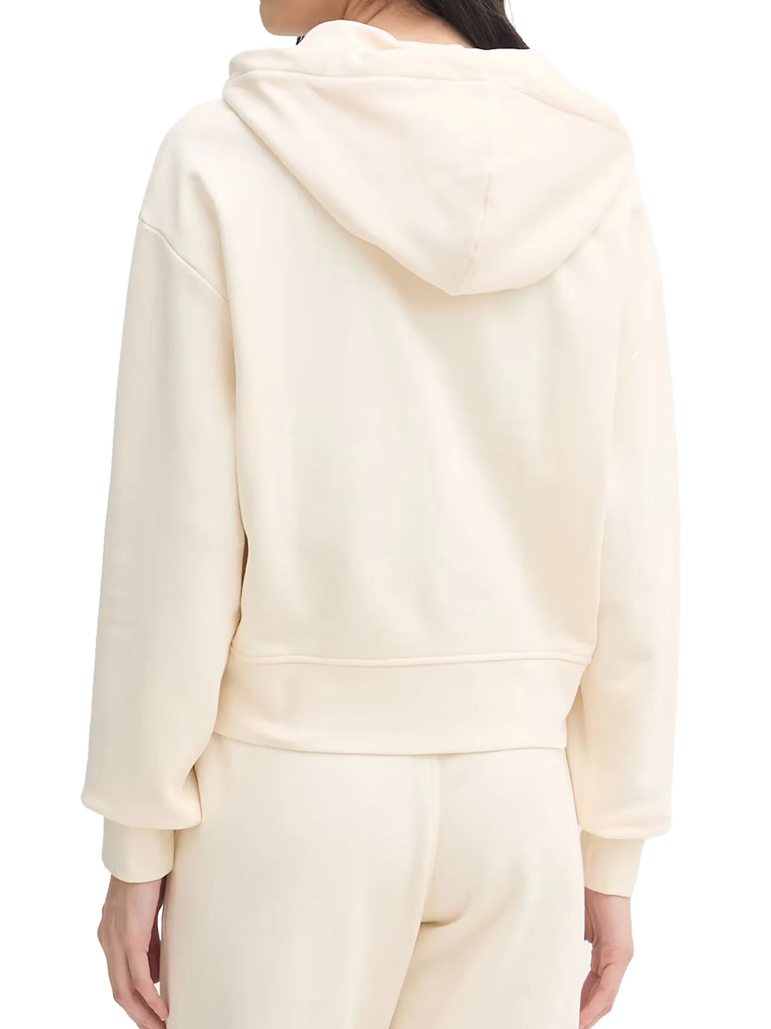 Felpa Calvin Klein Donna con zip stretch terry Bianco Latte - Image 2