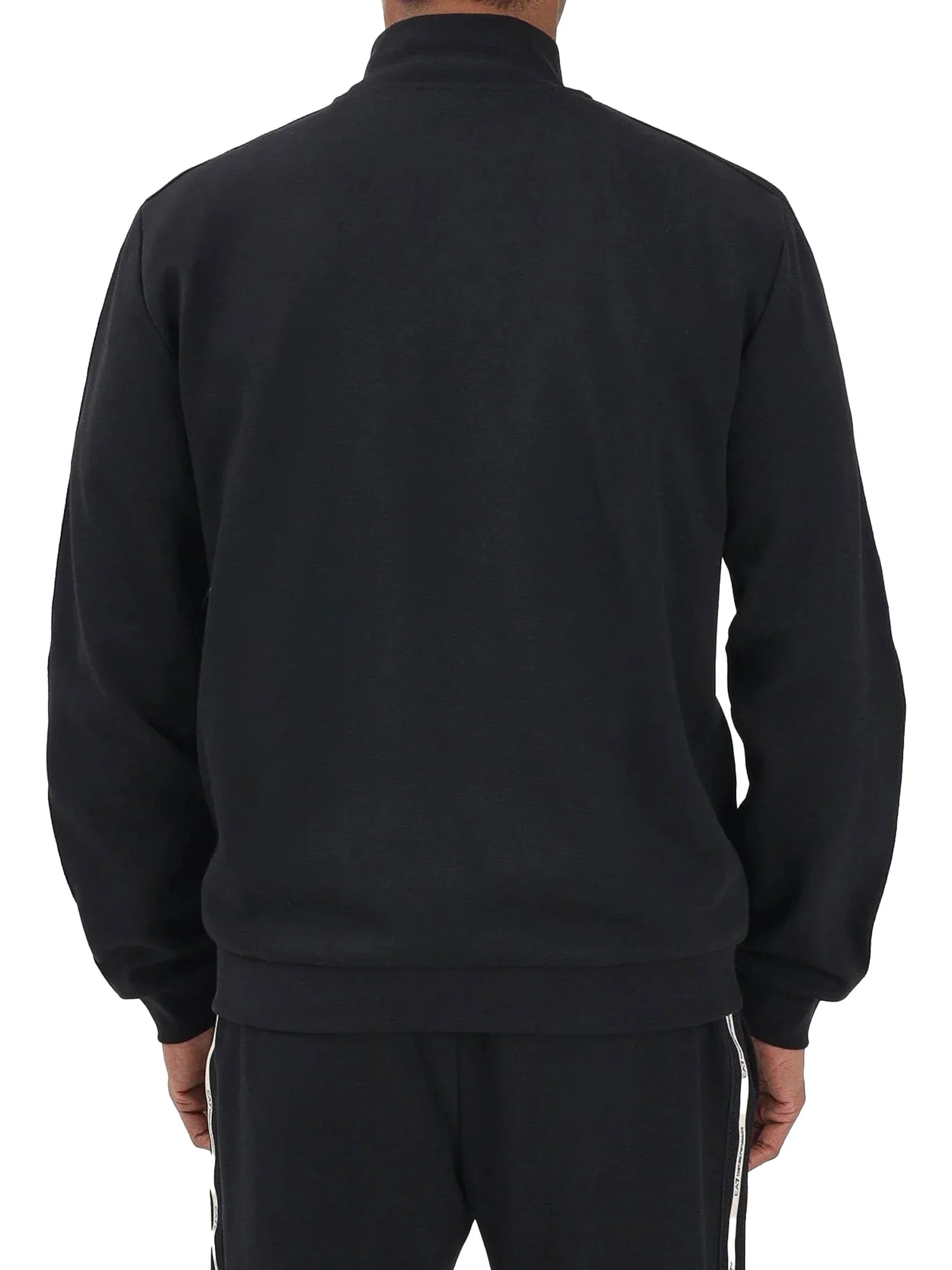 Felpa EA7 uomo con zip Train logo nero - Image 2