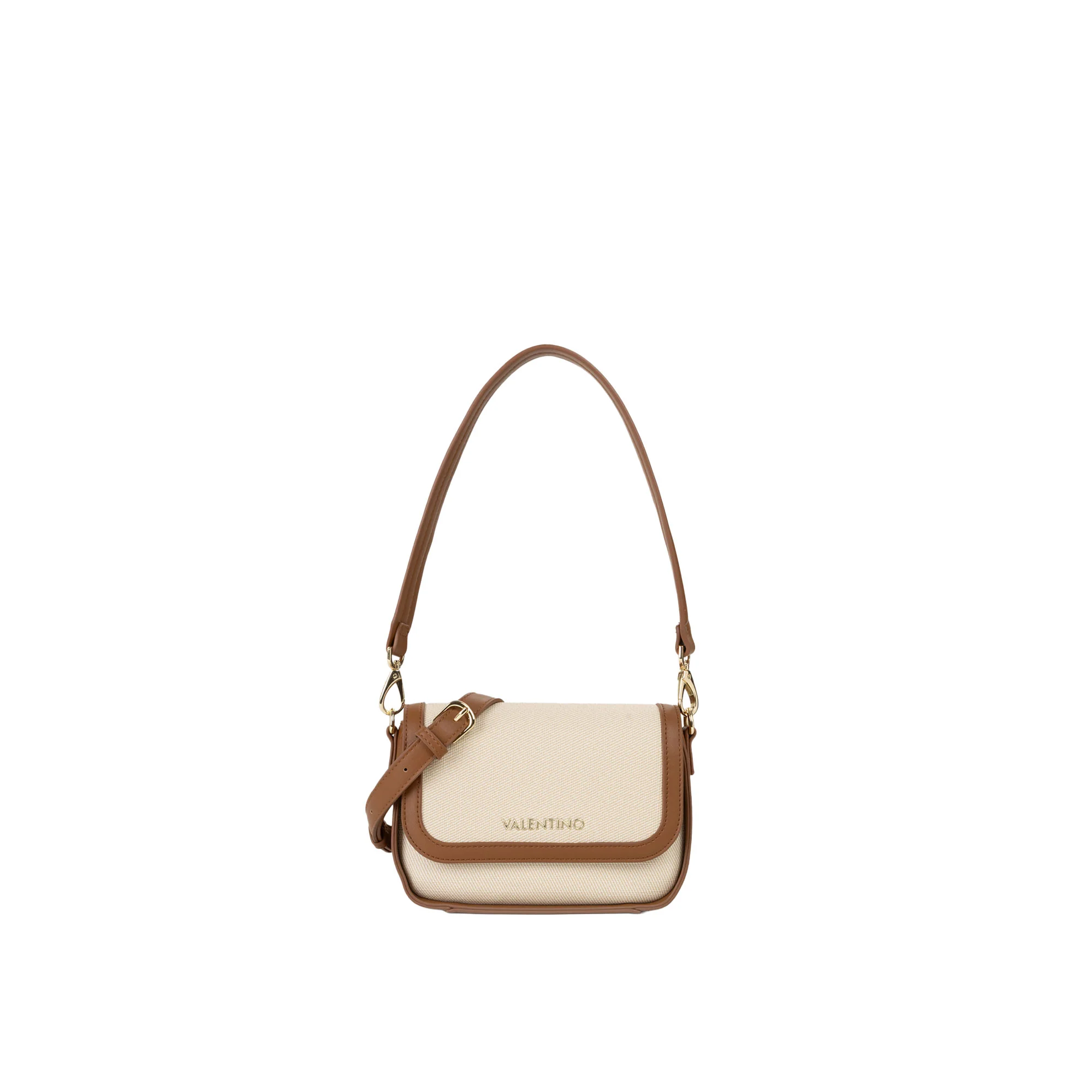 Borsa a spalla con pattina Valentino donna atena re naturale/cuoio