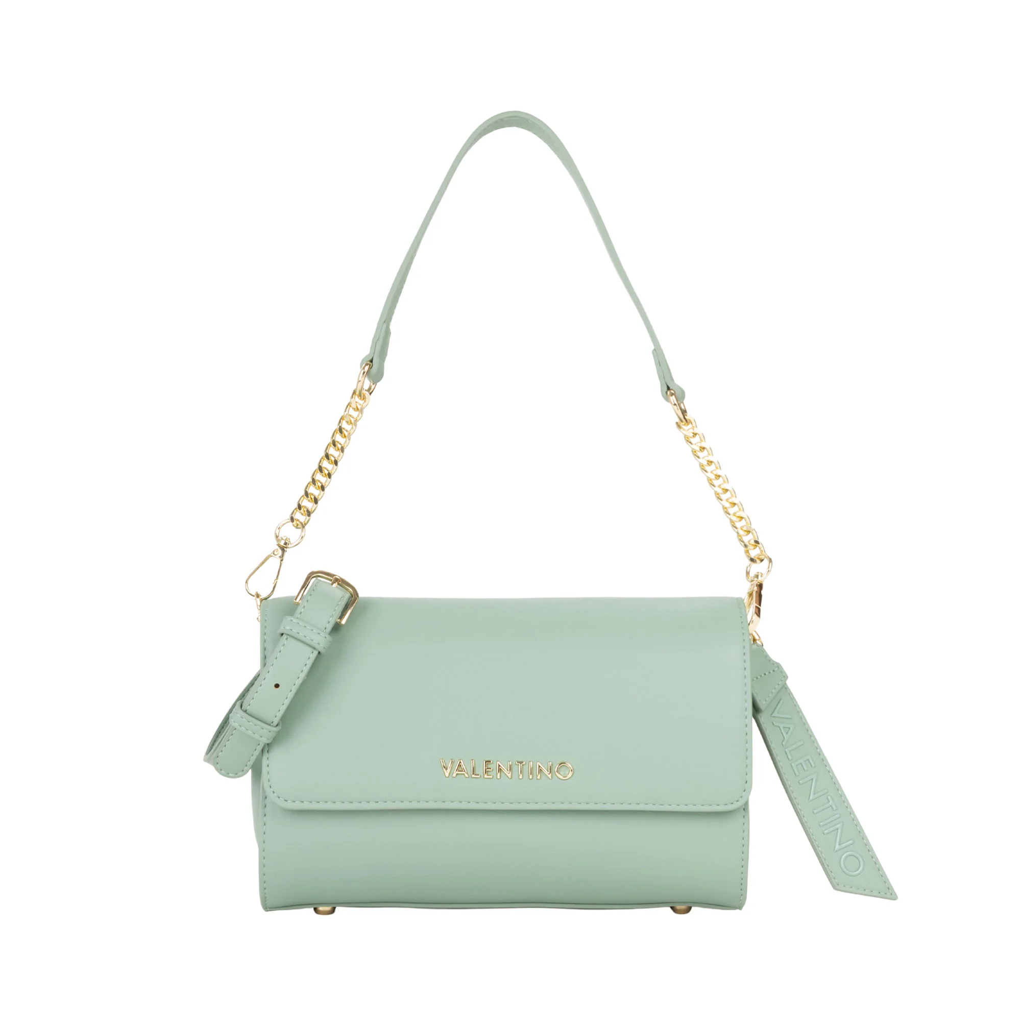 Borsa a spalla Valentino donna con pattina Hira laguna