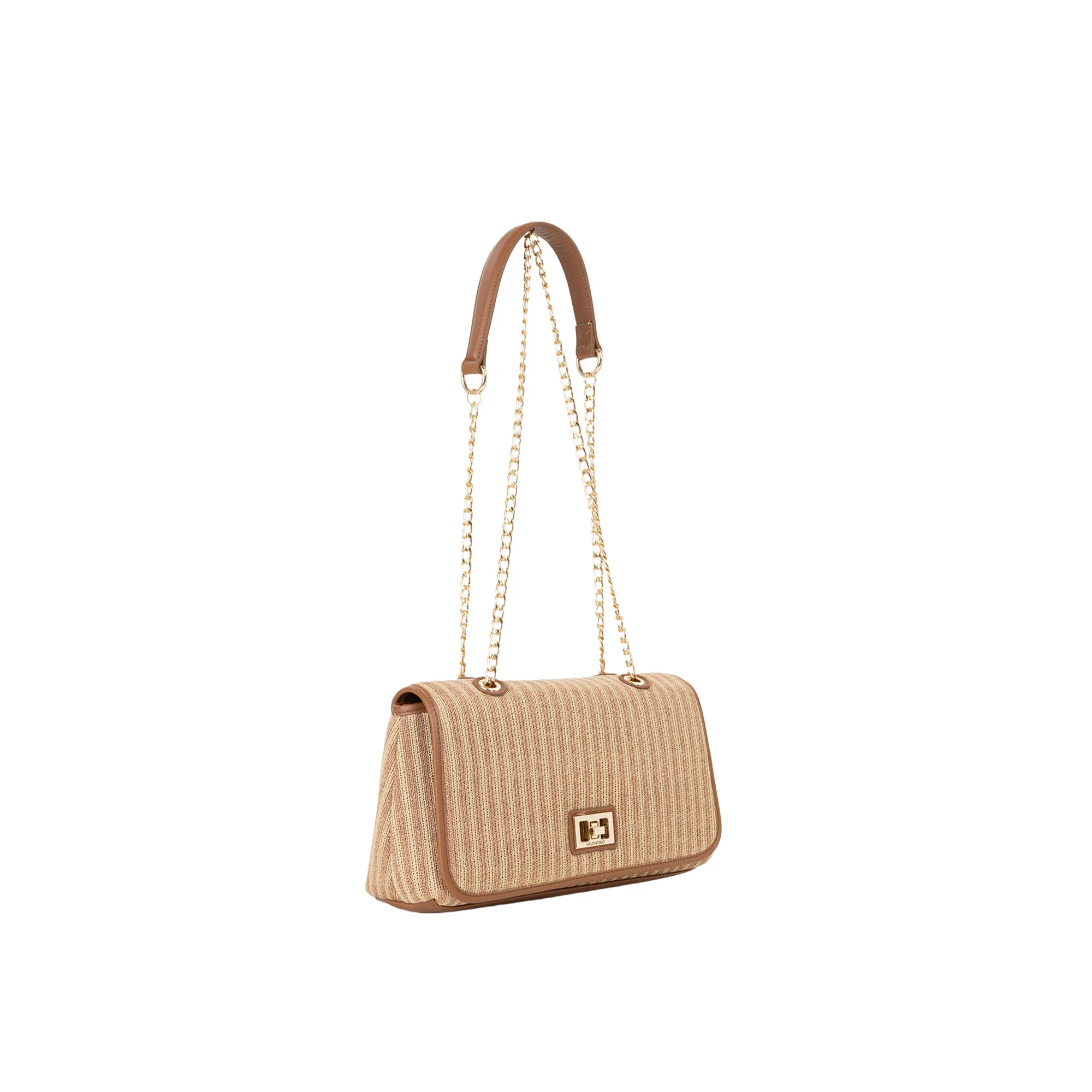 Borsa a spalla con pattina Valentino donna selene ecrù/cuoio - Image 2