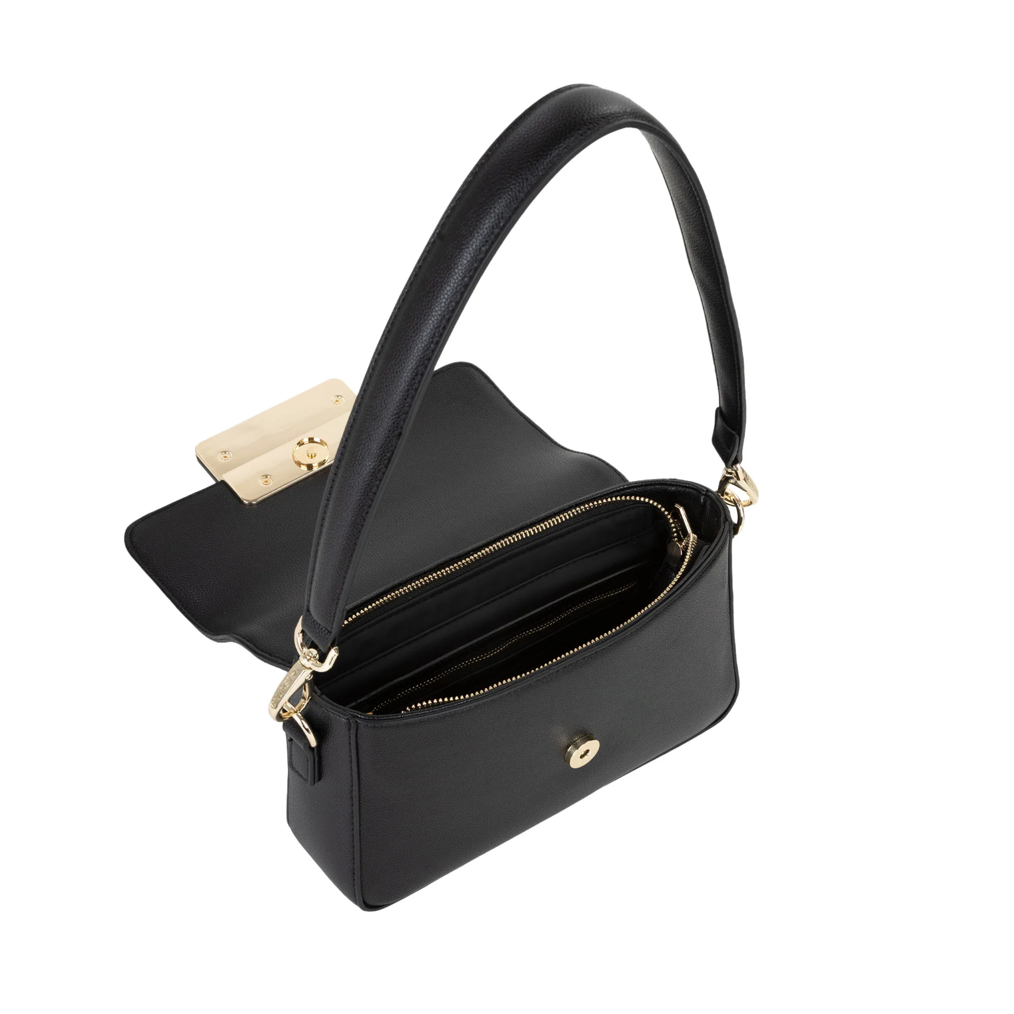 Borsa a spalla con pattina Valentino donna thetis nero - Image 5