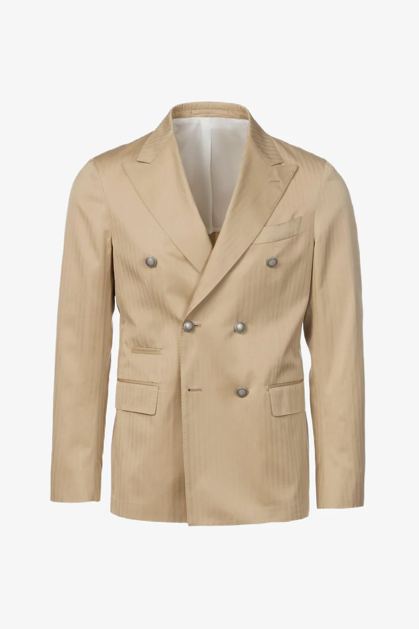 Giacca Gaeta doppiopetto in cotone beige