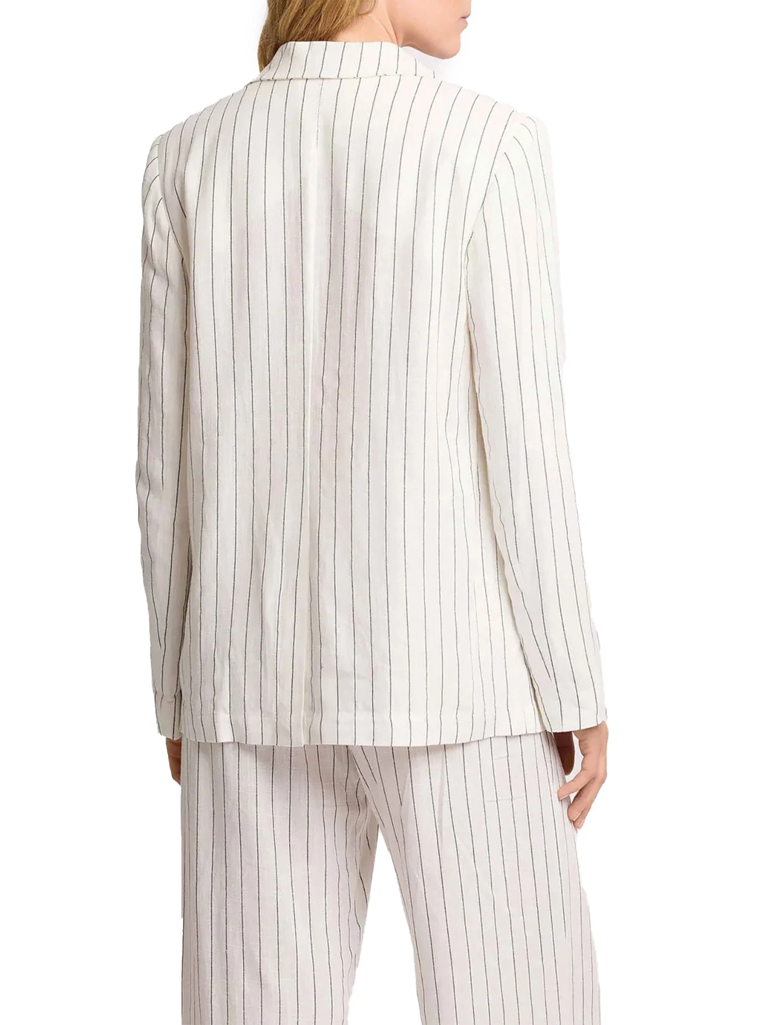 Giacca Kocca Donna con un bottone a righe bianco - Image 3