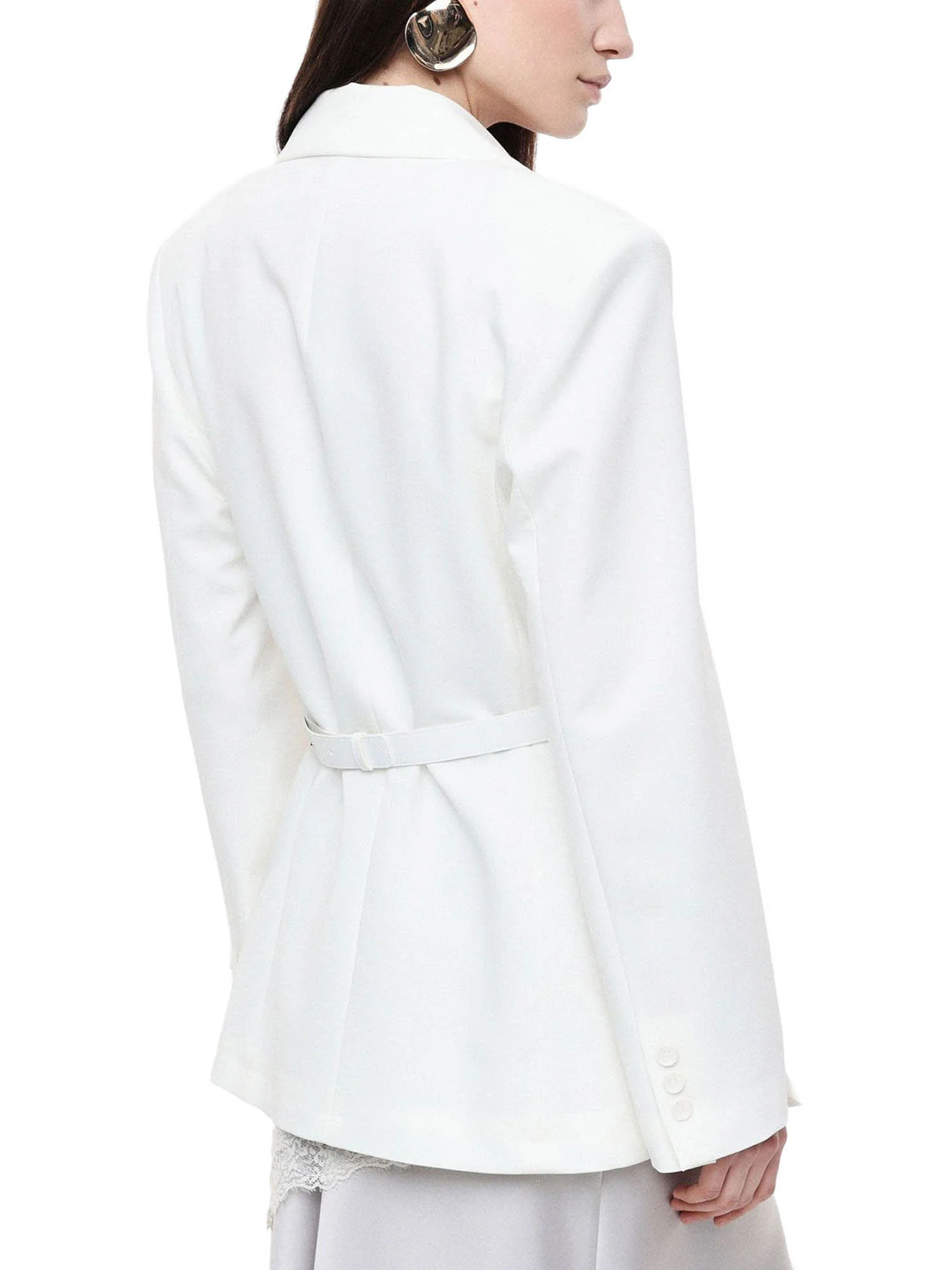 Giacca Imperial Donna con 2 bottoni e cintura Latte - Image 2