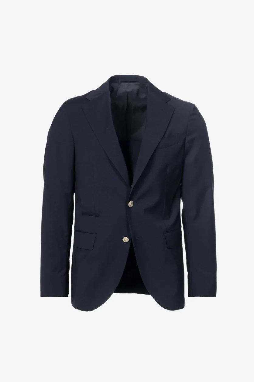 Giacca Gaeta monopetto in lana vergine blu