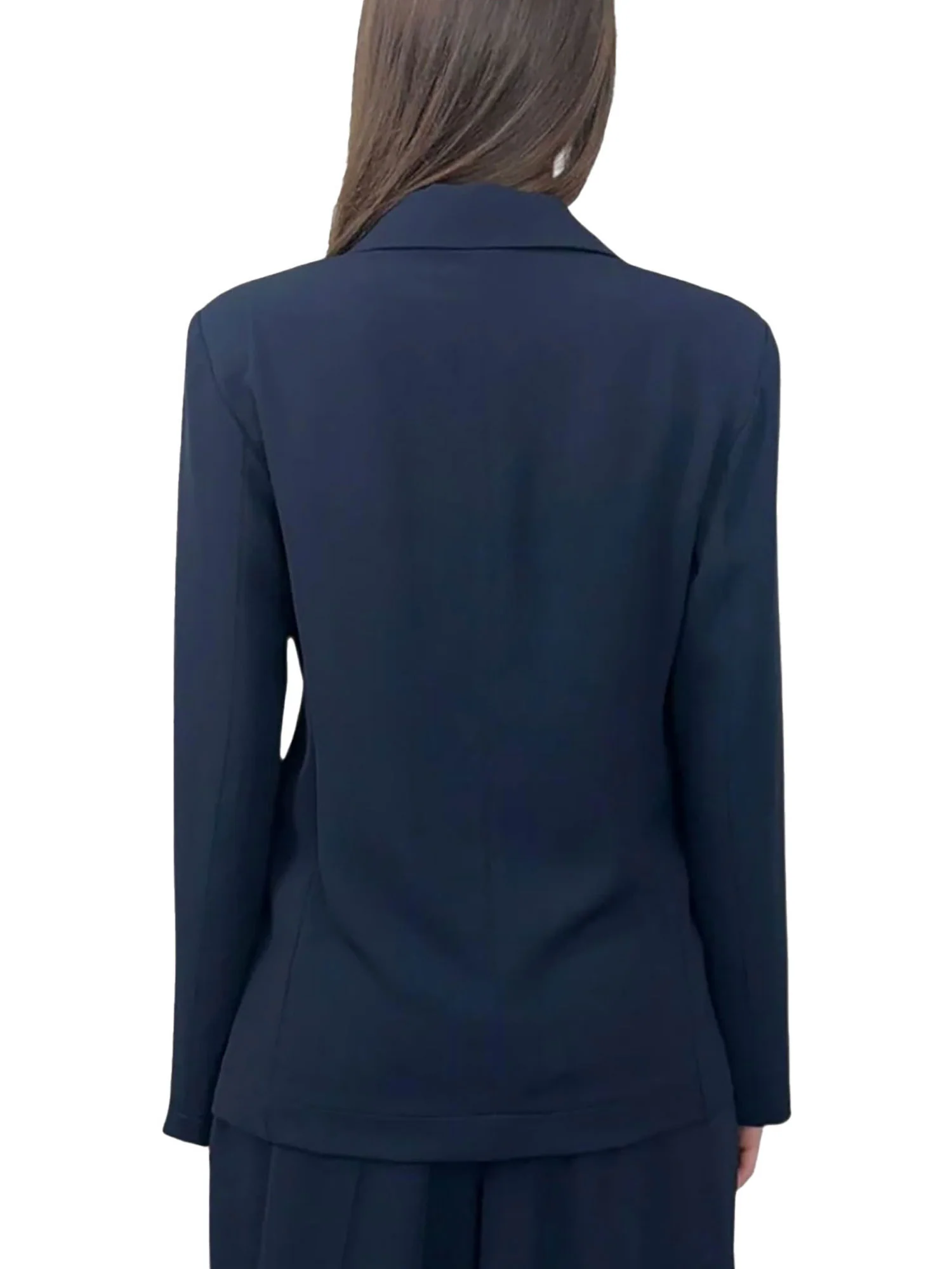 Giacca Fracomina Donna lunga oversize a un bottone blu - Image 2