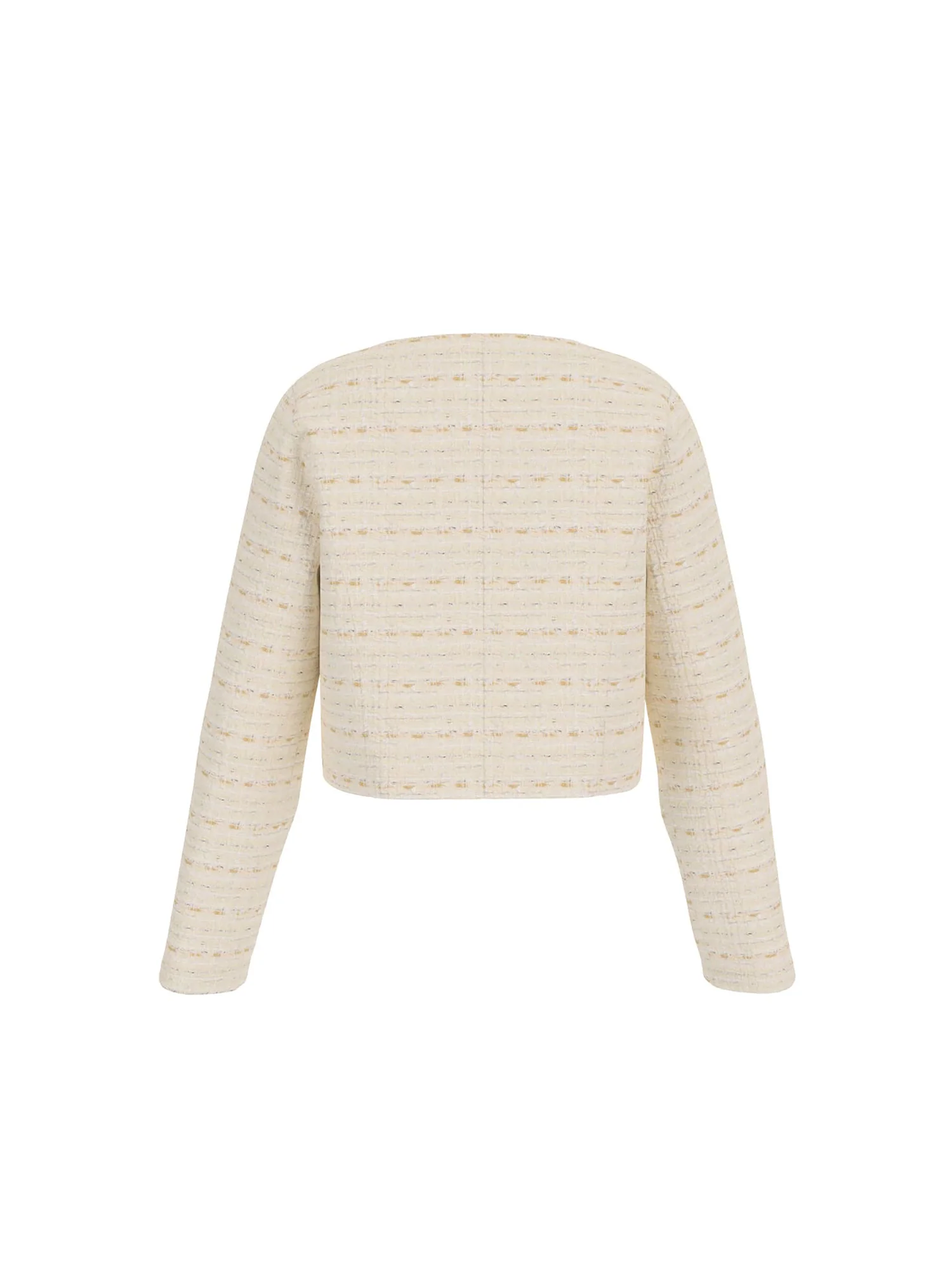 Giacca con bottoni e tasche applicate in tweed sabbia - Image 2