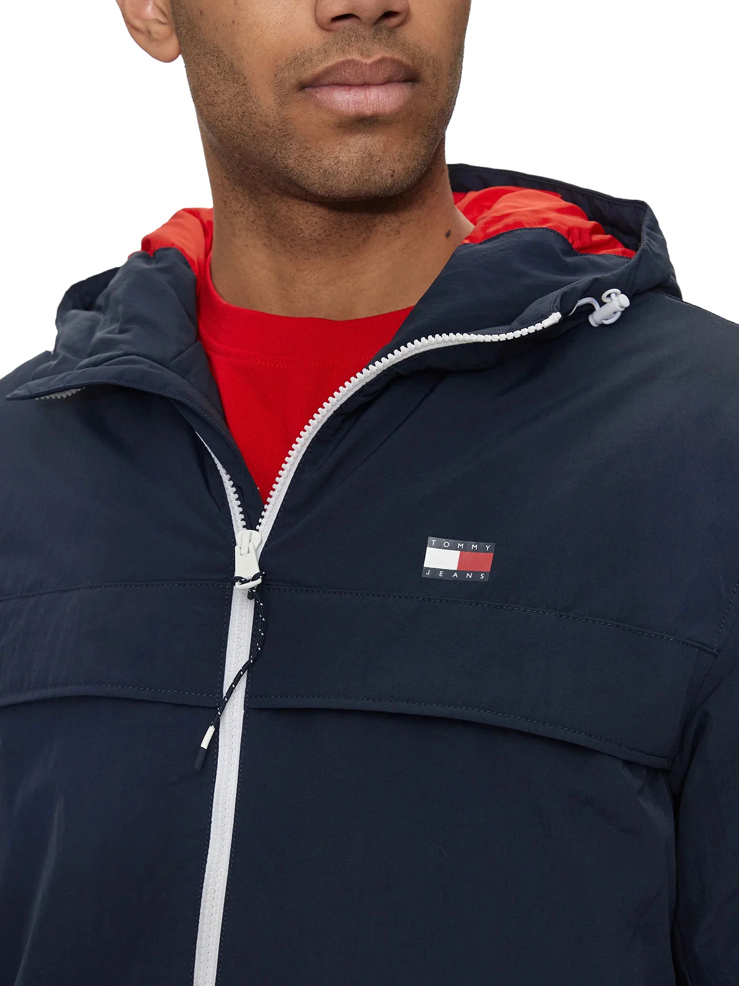 Giacca leggera con zip e cappuccio Chicago blu - Image 4