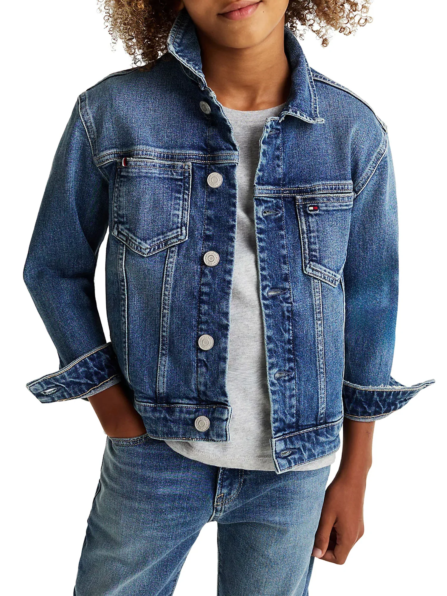 Giacca trucker oversize denim medio - Image 2