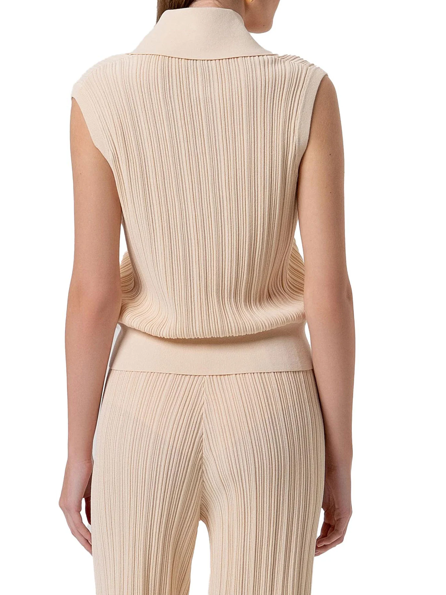 Gilet Fracomina Donna con bottoni double breast burro - Image 3