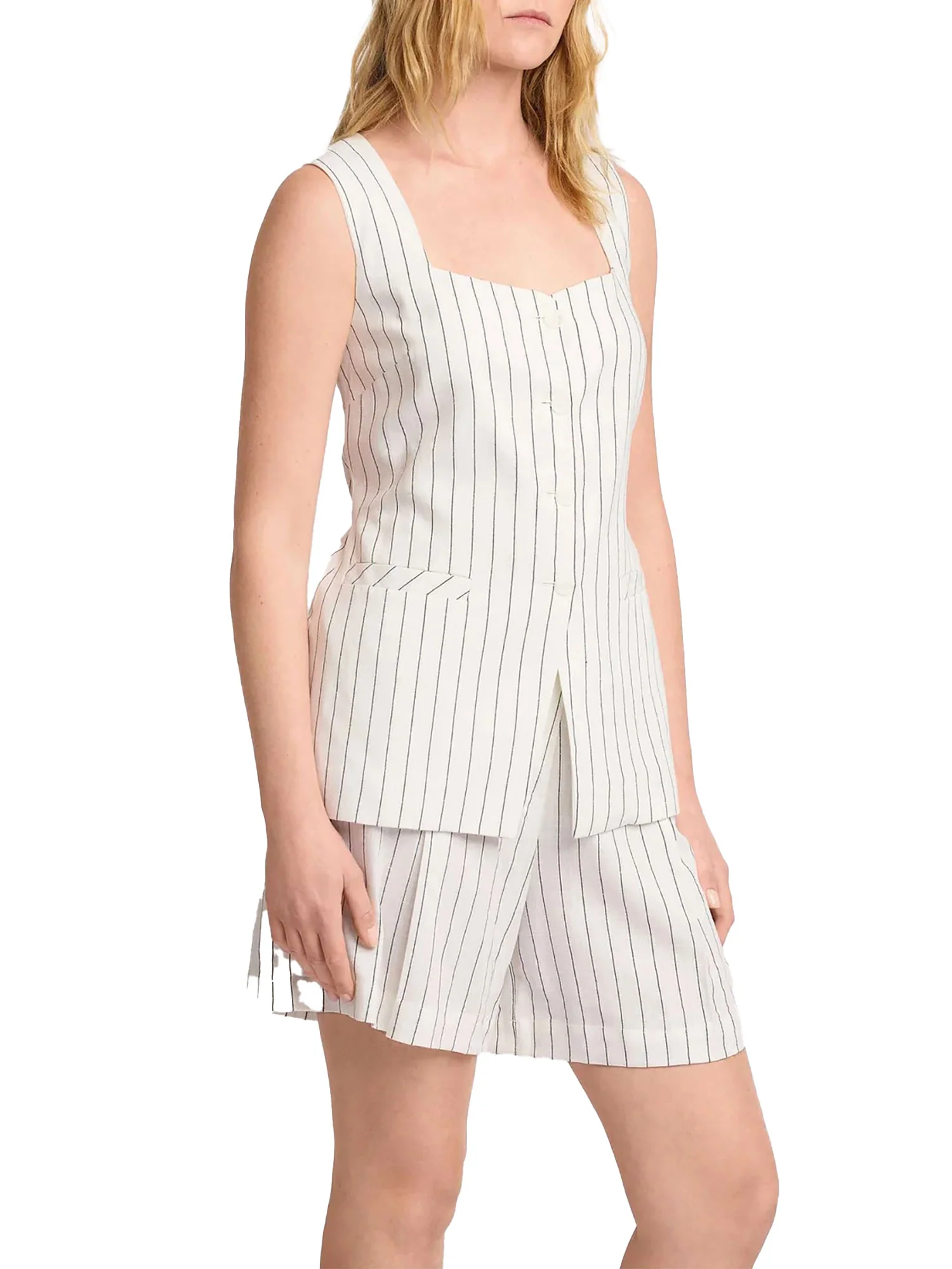 Gilet Kocca Donna a righe bianco - Image 2