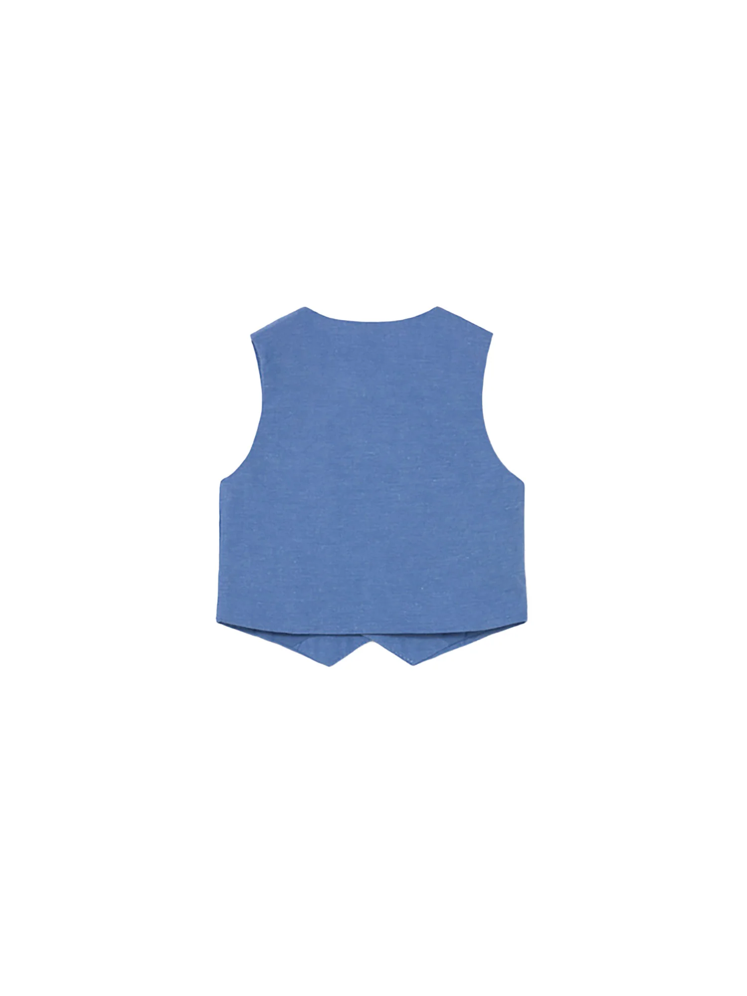 Gilet Mayoral Bambino con bottoni suiting in lino celeste - Image 2
