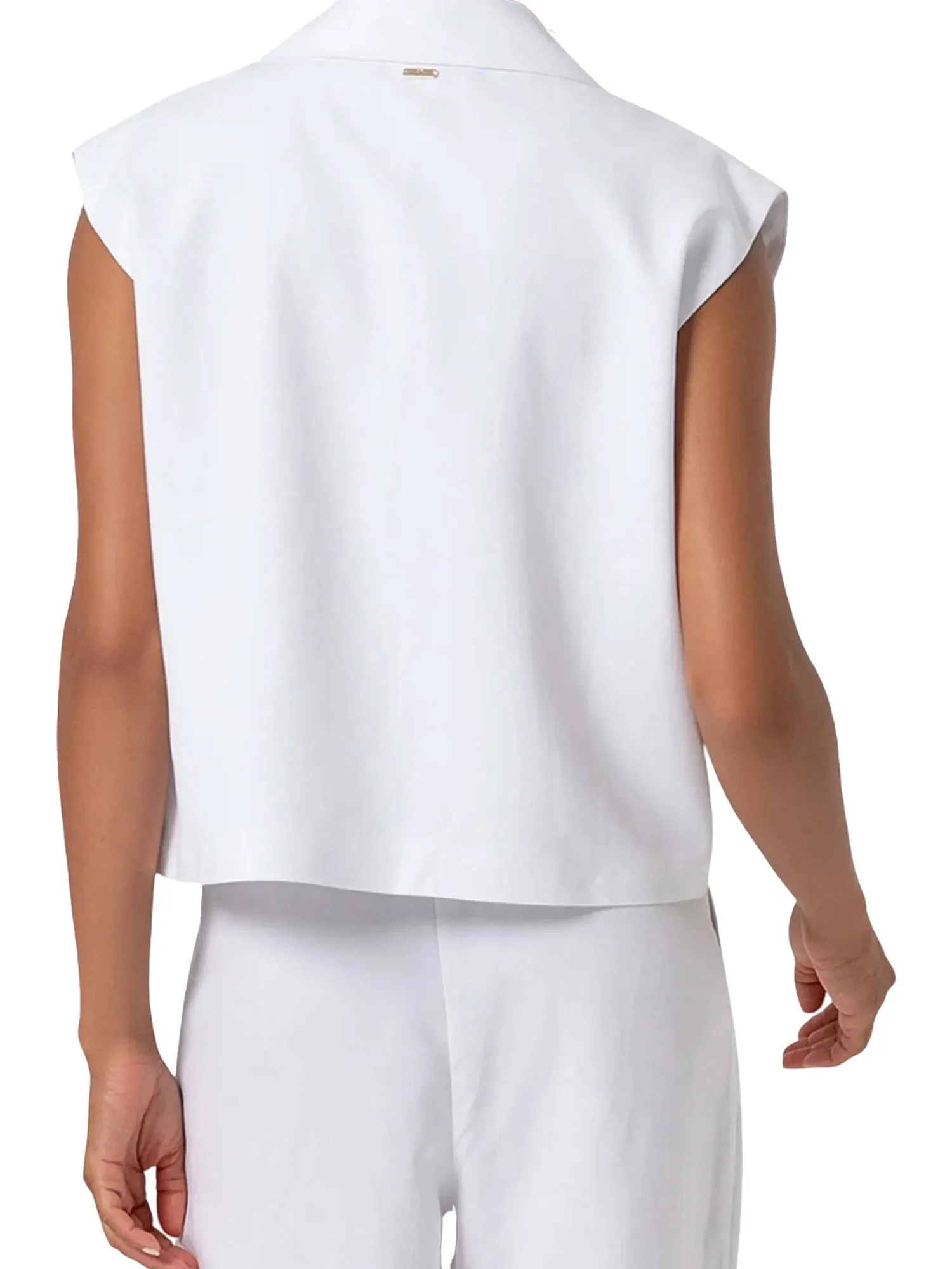 Gilet Fracomina Donna crop bianco - Image 3