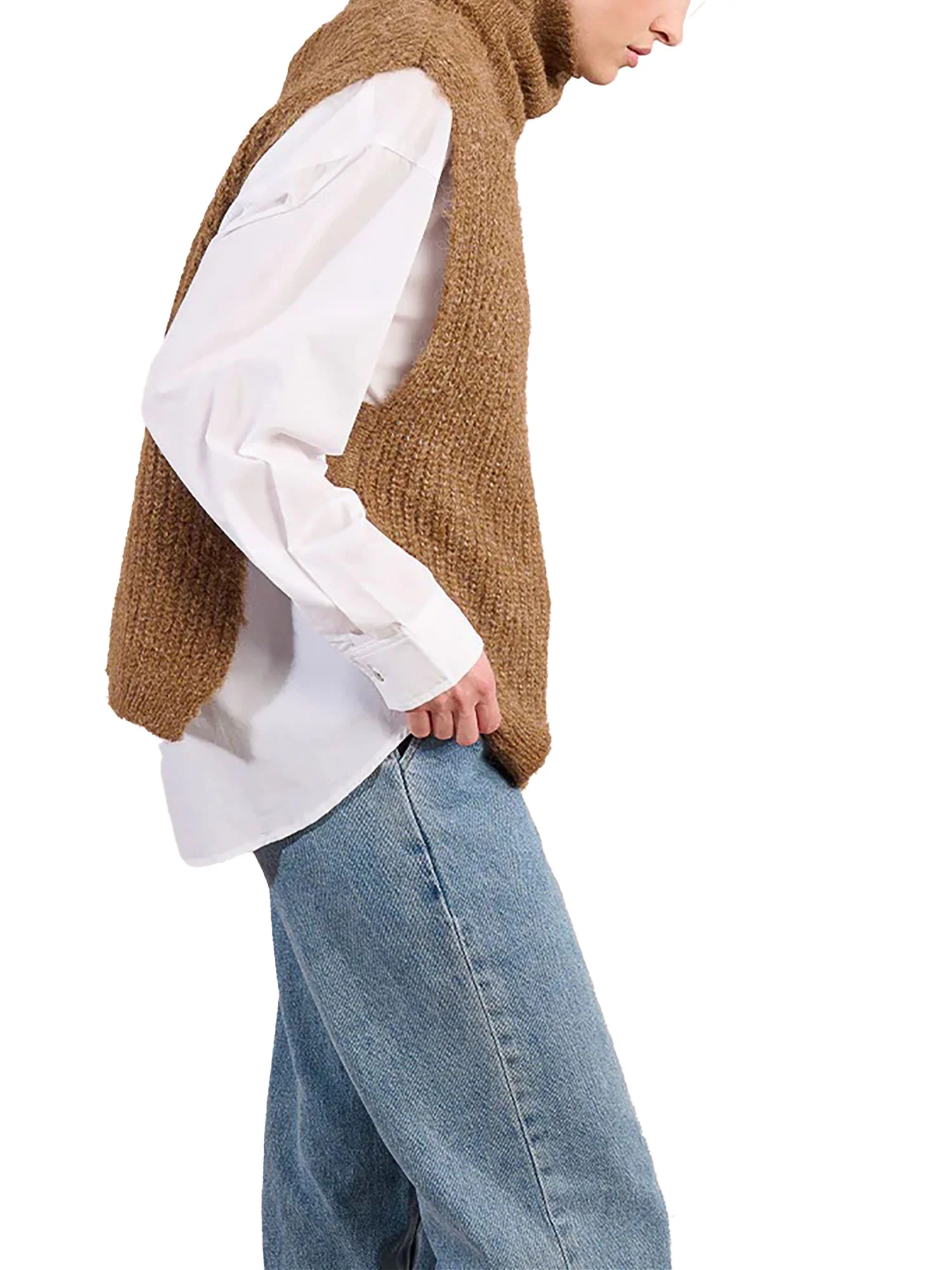 Gilet Molly Bracken donna misto lana camel - Image 4