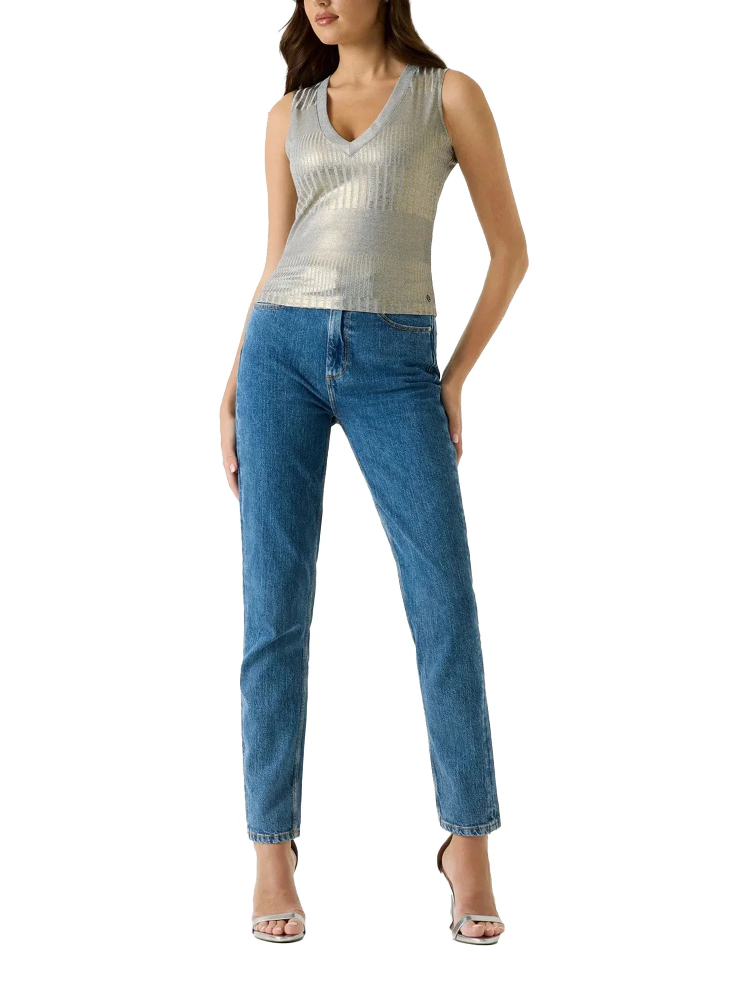 Gilet Guess Donna marilena grigio chiaro