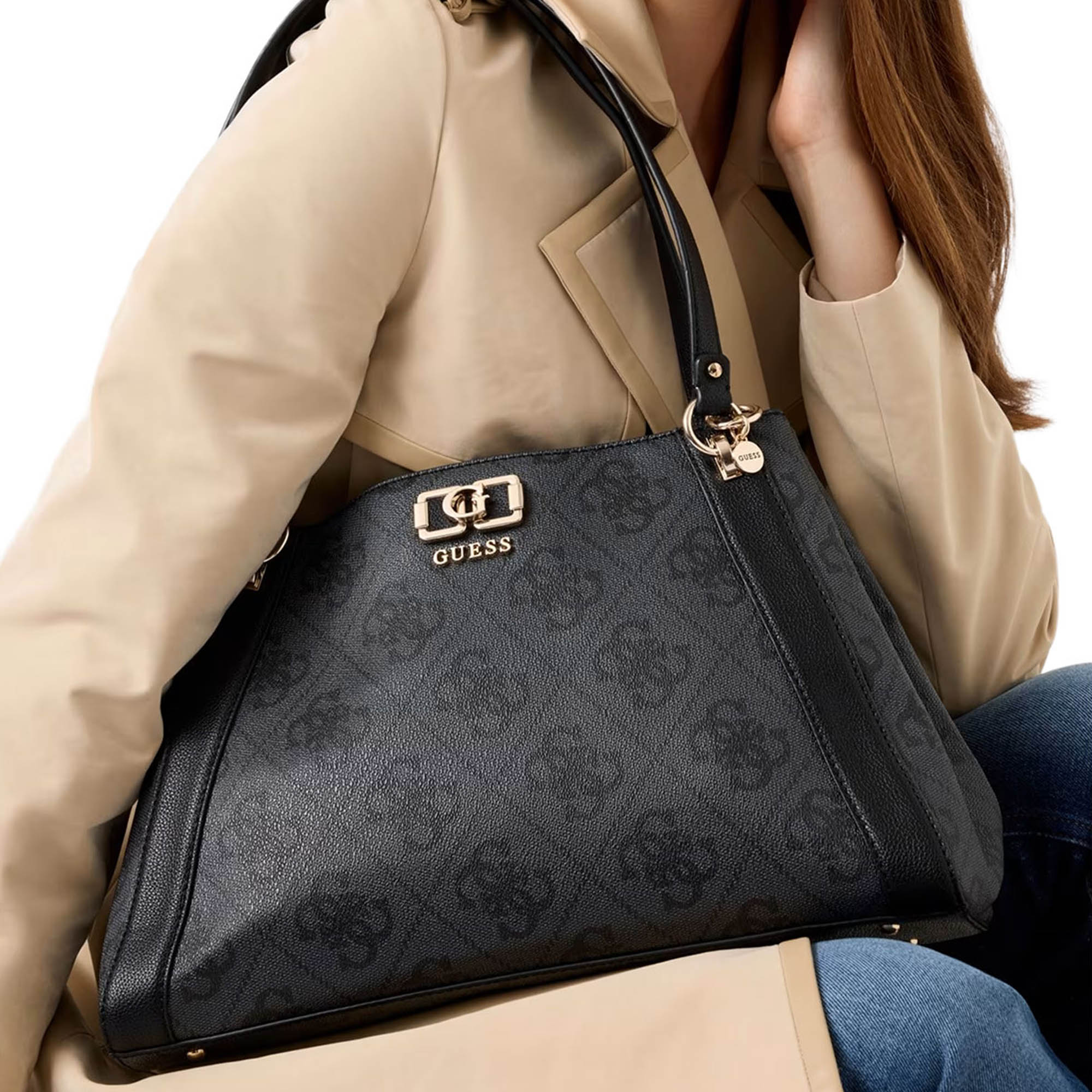Borsa shopper Guess donna Girlfriend Carryall Karnilla logo coal - Image 4