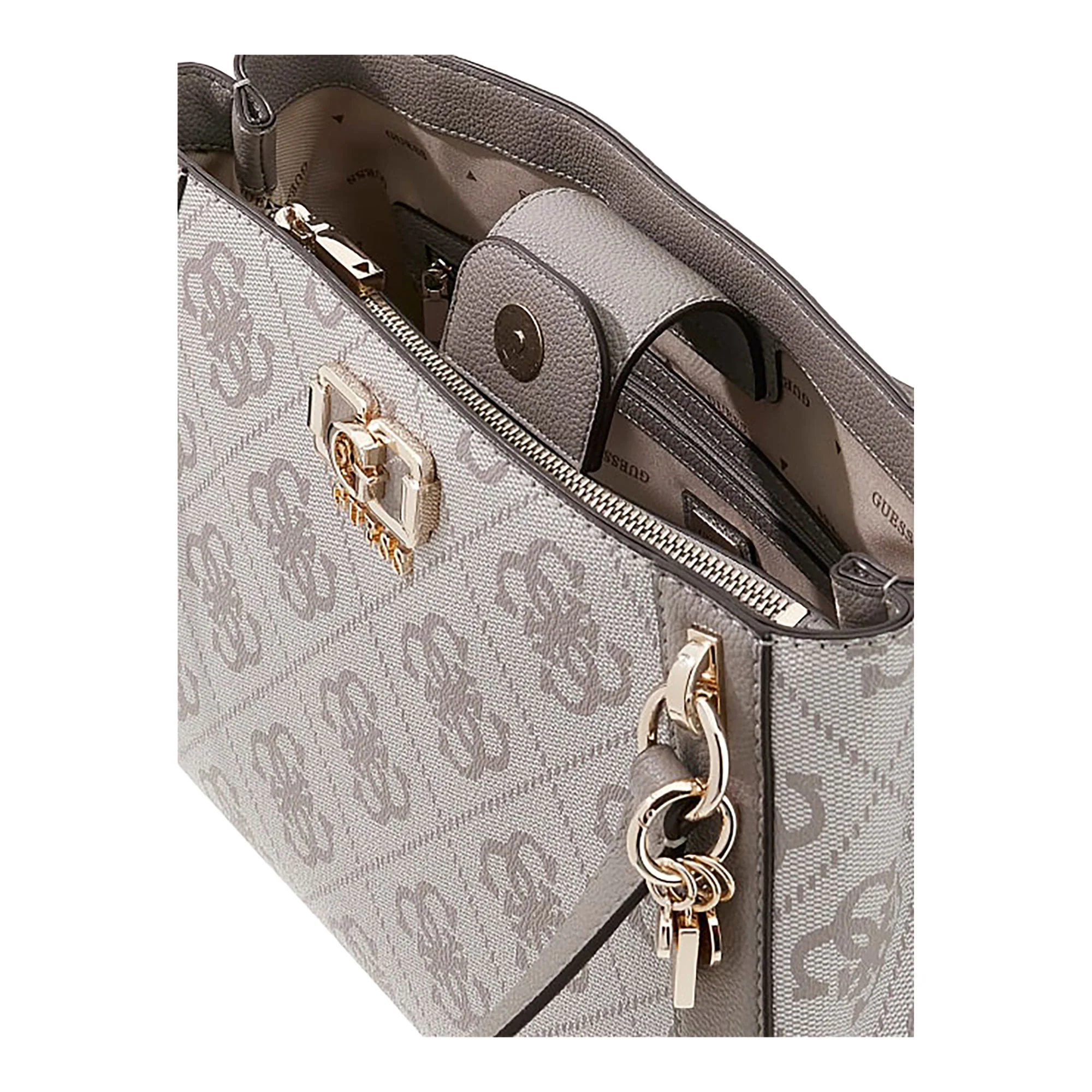 Borsa shopper Guess donna Girlfriend Carryall Karnilla logo taupe - Image 3