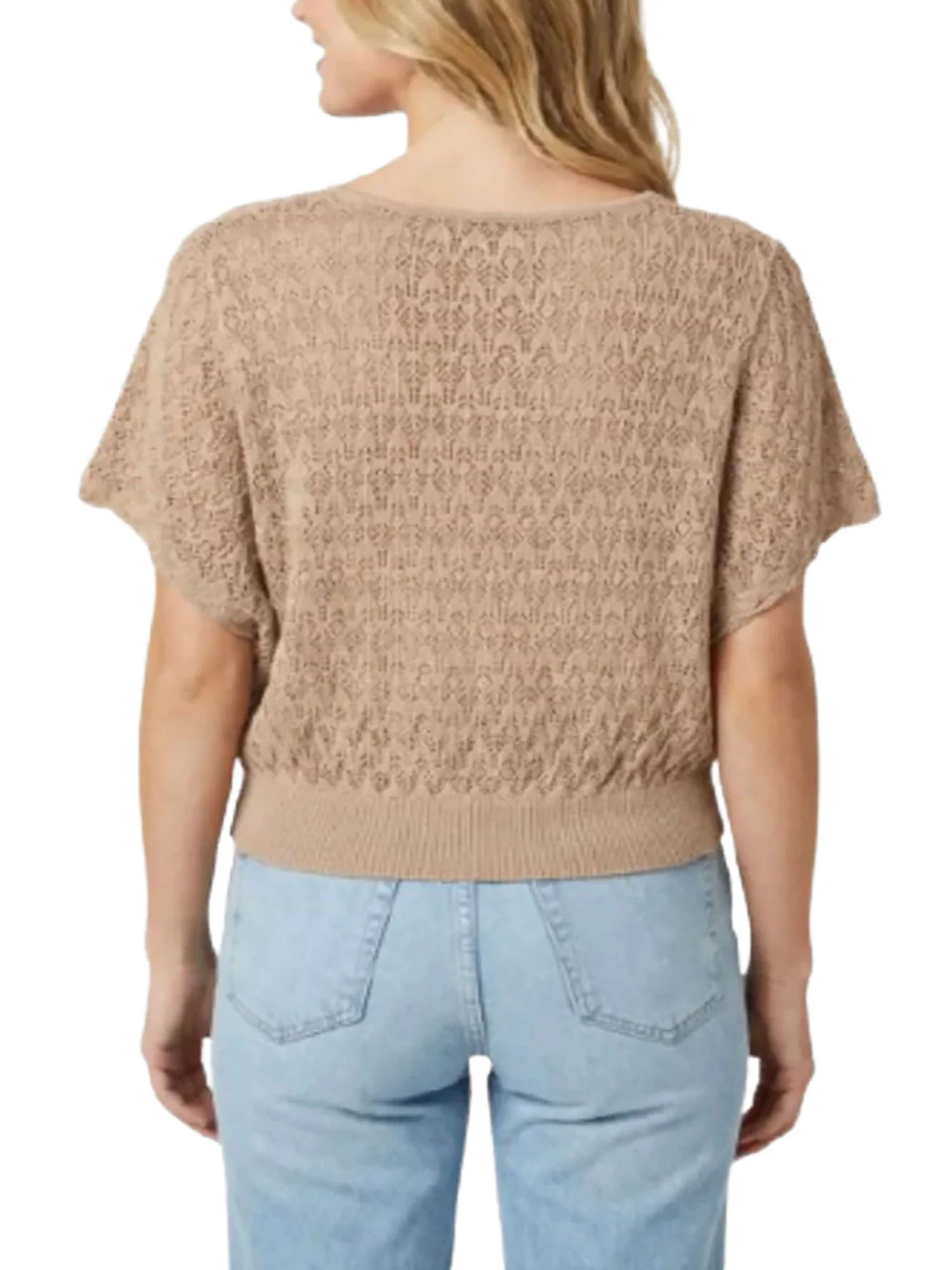 Girocollo Yes Zee donna Crop Man. Farfalla tortora - Image 2