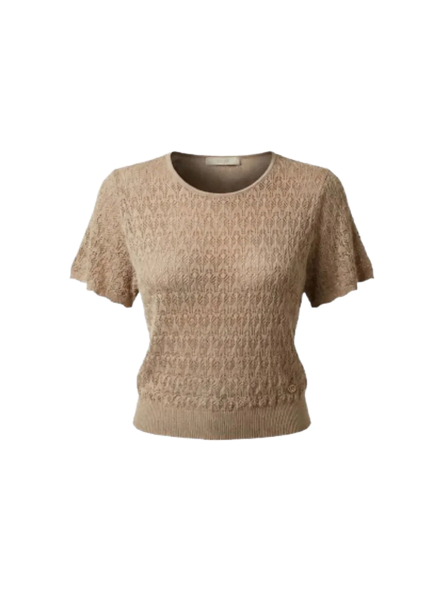 Girocollo Yes Zee donna Crop Man. Farfalla tortora - Image 3
