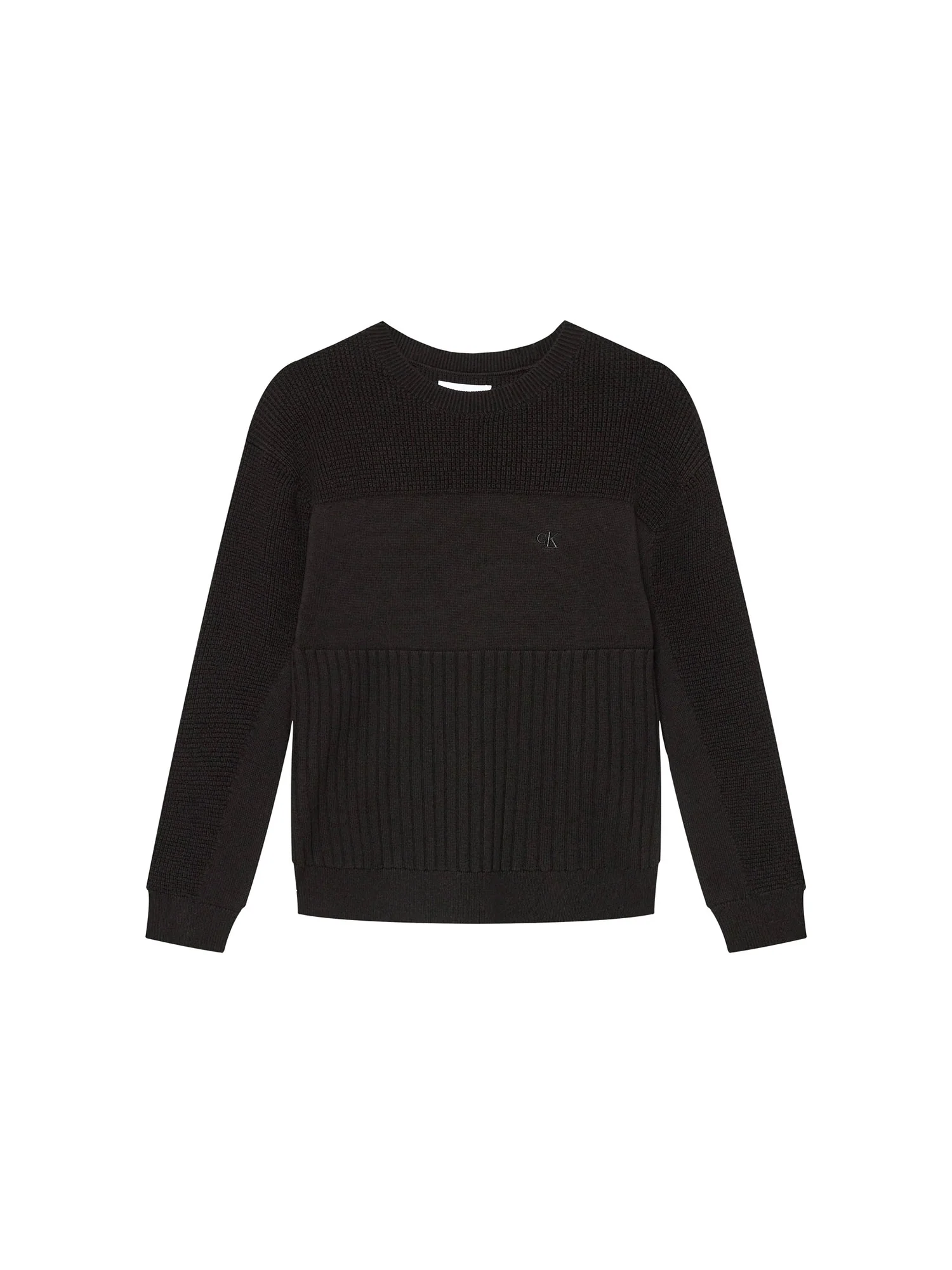 Girocollo kids 3 texture monogram nero