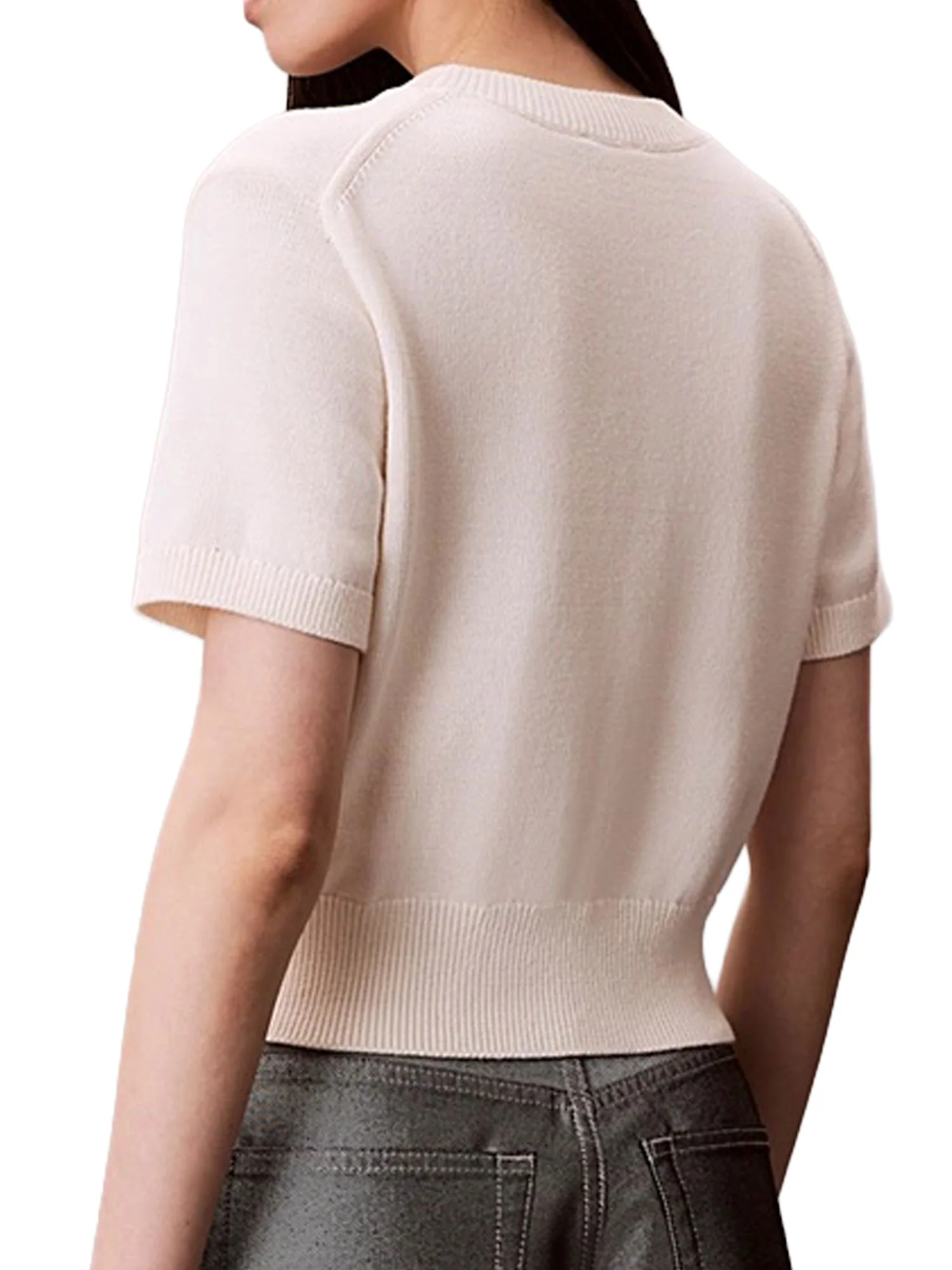 Girocollo Calvin Klein Donna Chunky Graphic Bianco - Image 2
