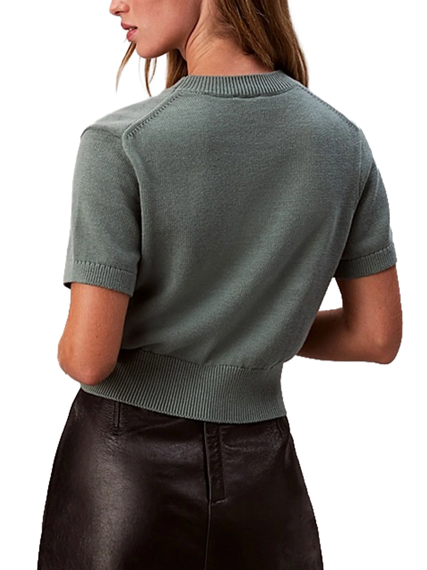 Girocollo Calvin Klein Donna Chunky Graphic Verde - Image 2