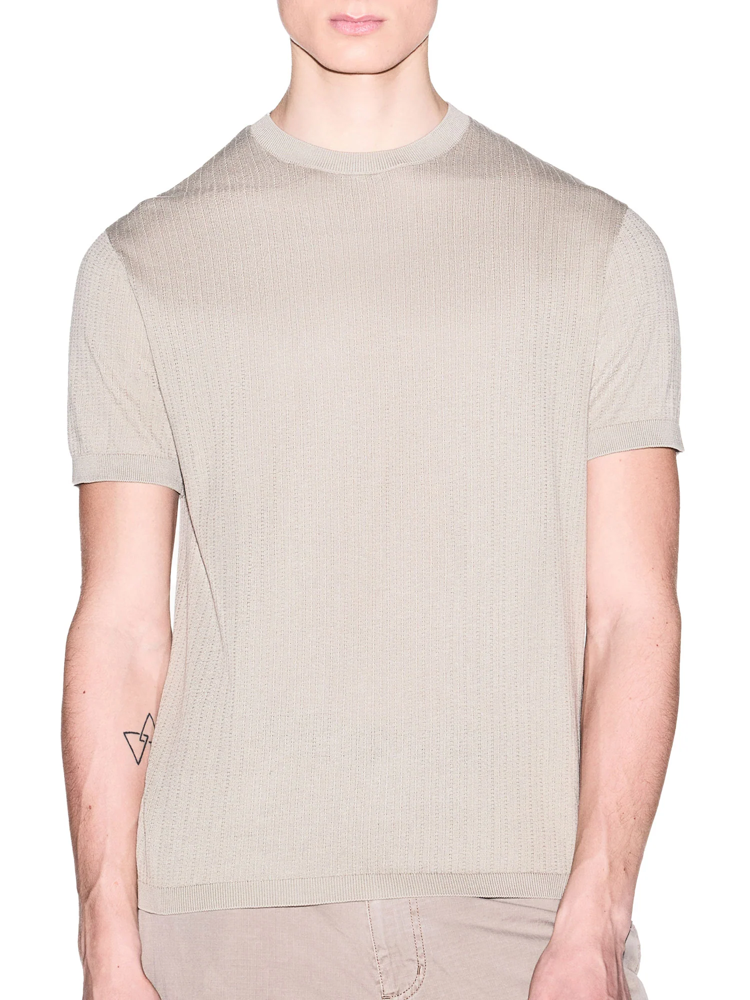 Girocollo Armani Exchange uomo manica corta Lavorato beige