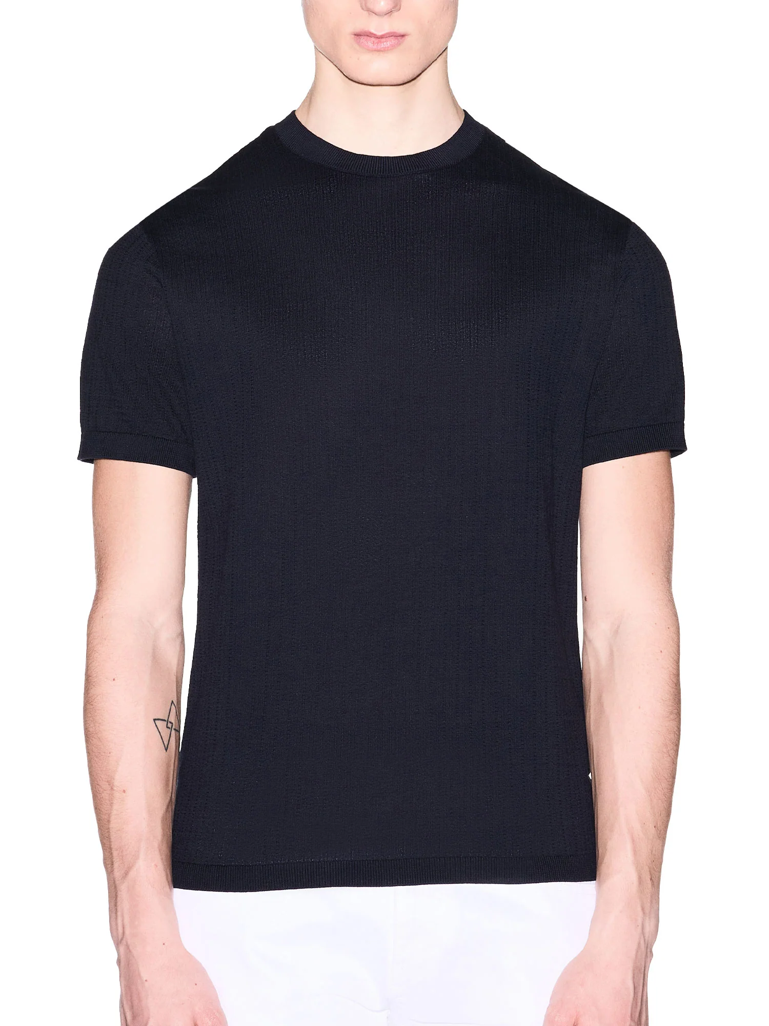Girocollo Armani Exchange uomo manica corta Lavorato blu