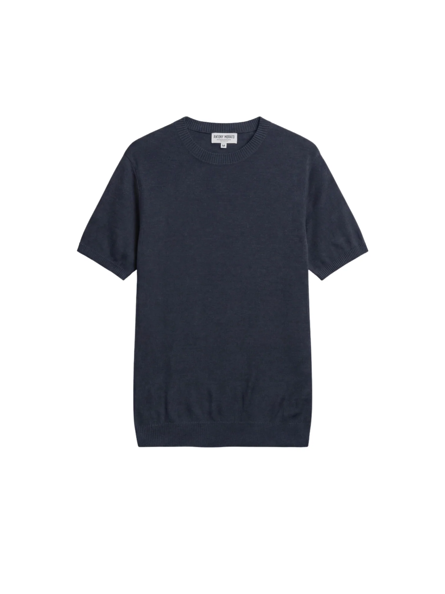 Maglia a girocollo con maniche corte Antony Morato uomo modello linen blend blu - Image 4