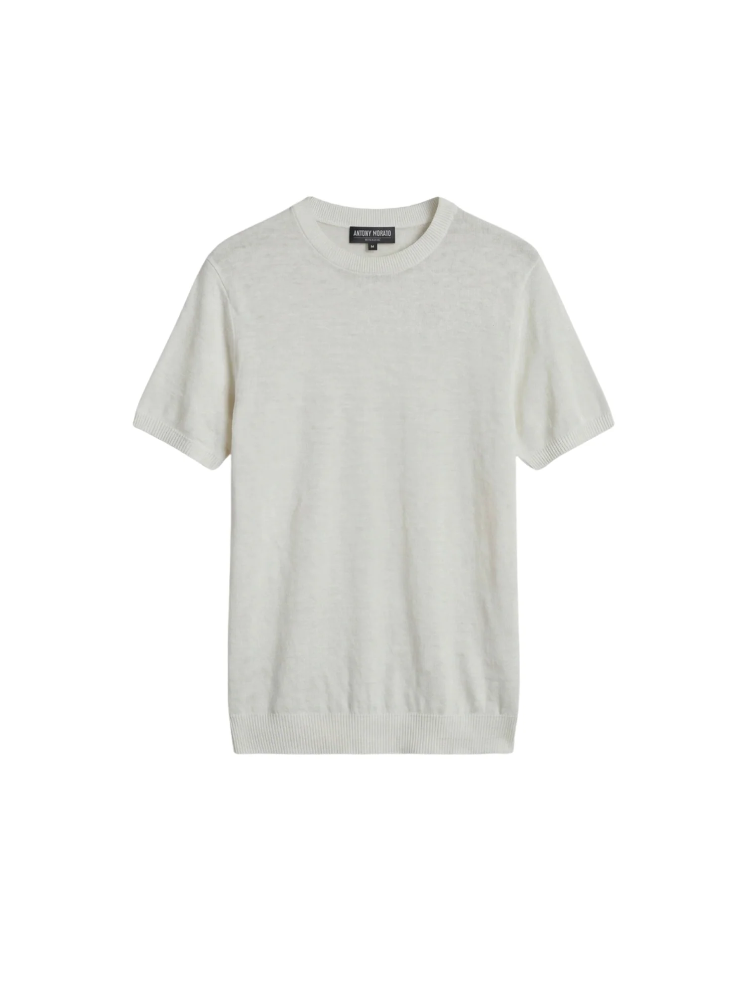 Maglia a girocollo con maniche corte Antony Morato uomo modello linen blend crema - Image 4
