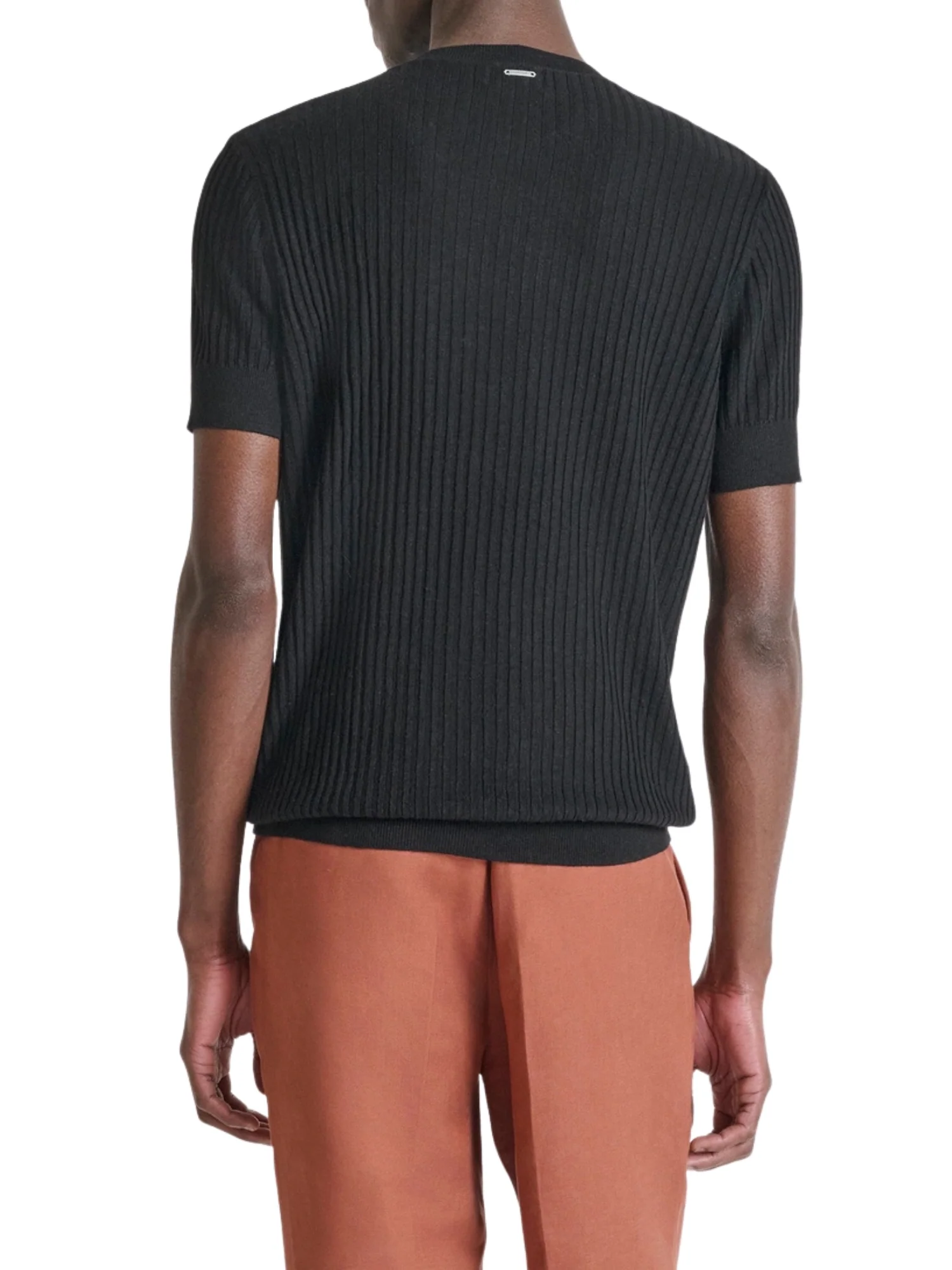 Maglia a girocollo con maniche corte Antony Morato uomo modello linen blend nero - Image 2