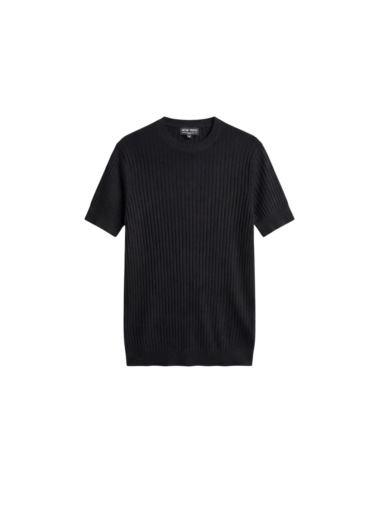Maglia a girocollo con maniche corte Antony Morato uomo modello linen blend nero - Image 4