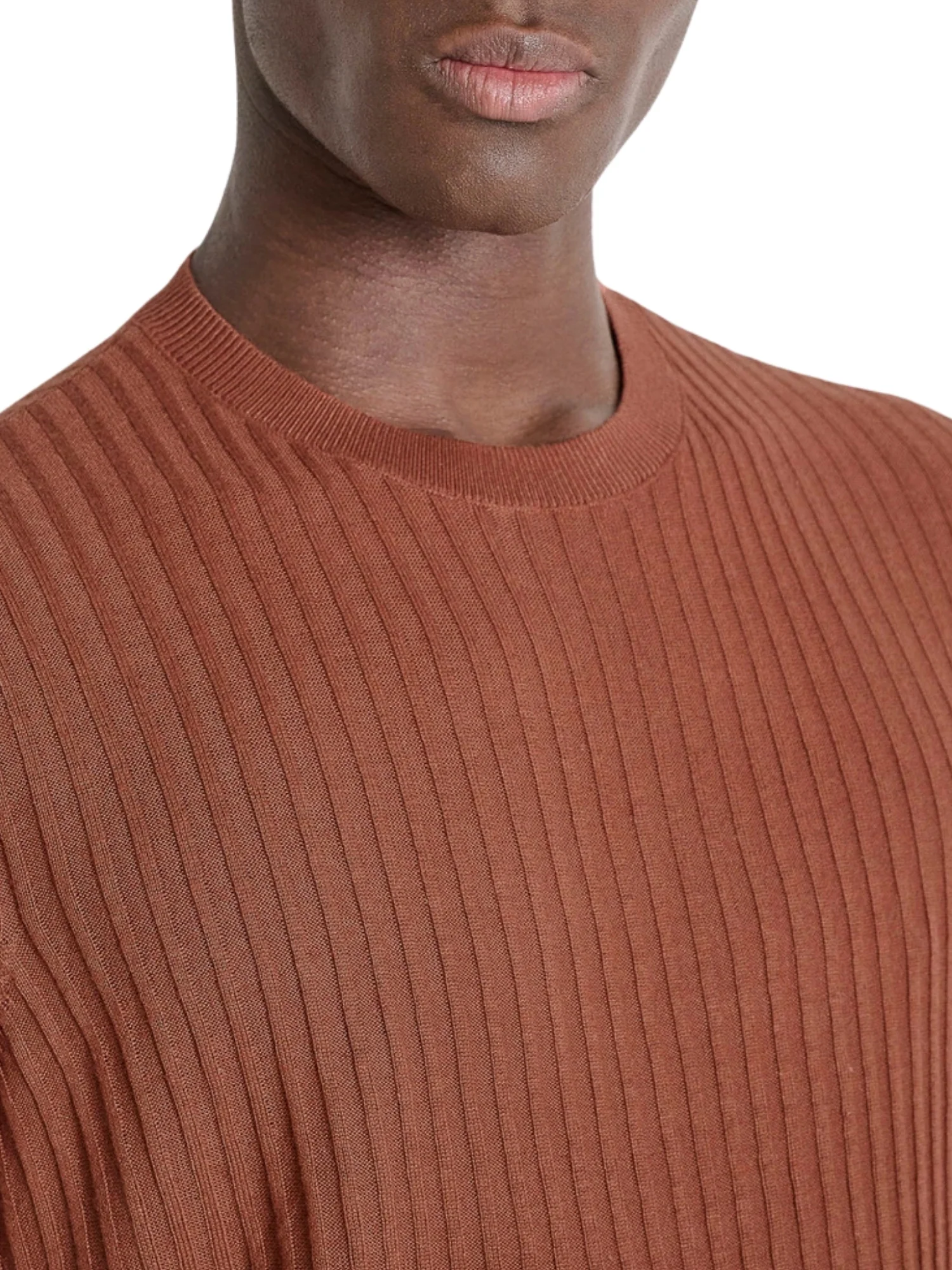 Maglia a girocollo con maniche corte Antony Morato uomo modello linen blend ruggine - Image 3