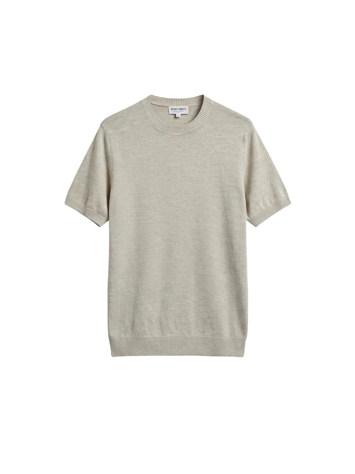 Maglia a girocollo con maniche corte Antony Morato uomo modello linen blend sabbia - Image 4
