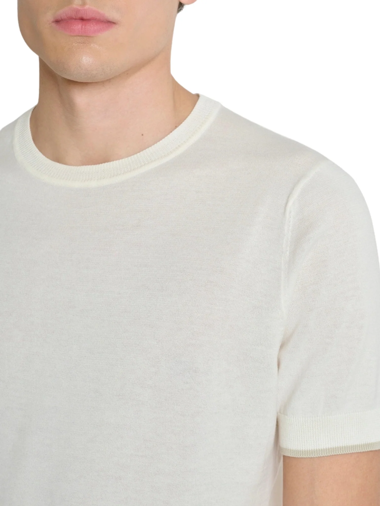 Maglia a girocollo con maniche corte Antony Morato uomo modello mercerized cotton burro - Image 3