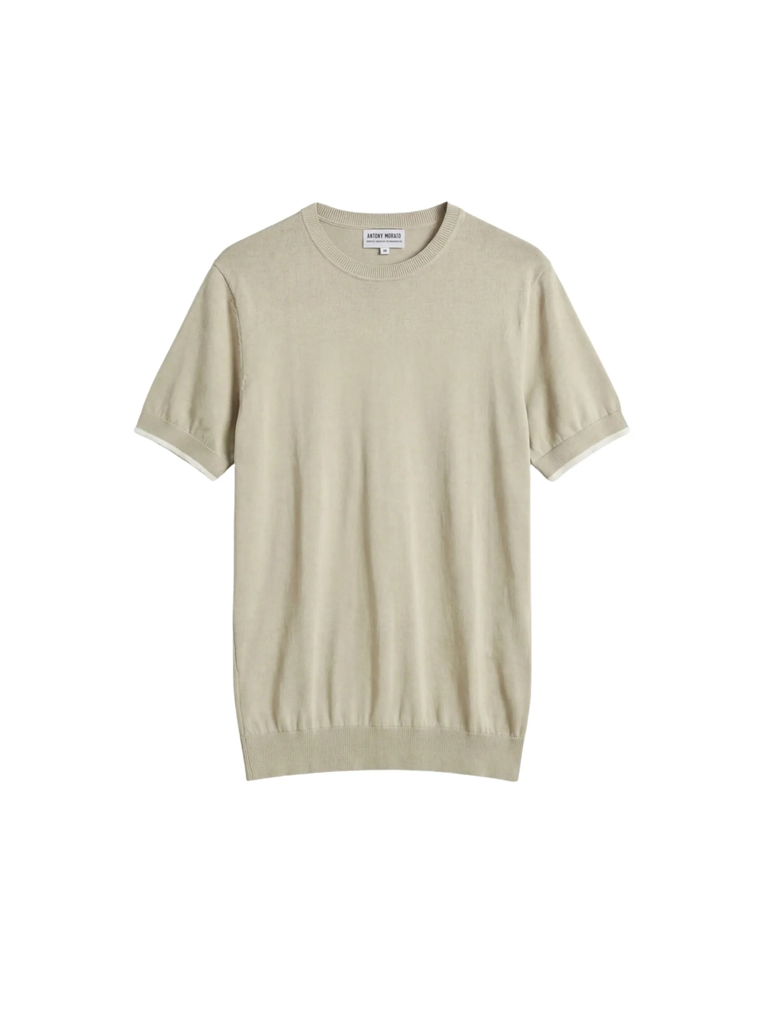 Maglia a girocollo con maniche corte Antony Morato uomo modello mercerized cotton sabbia - Image 4