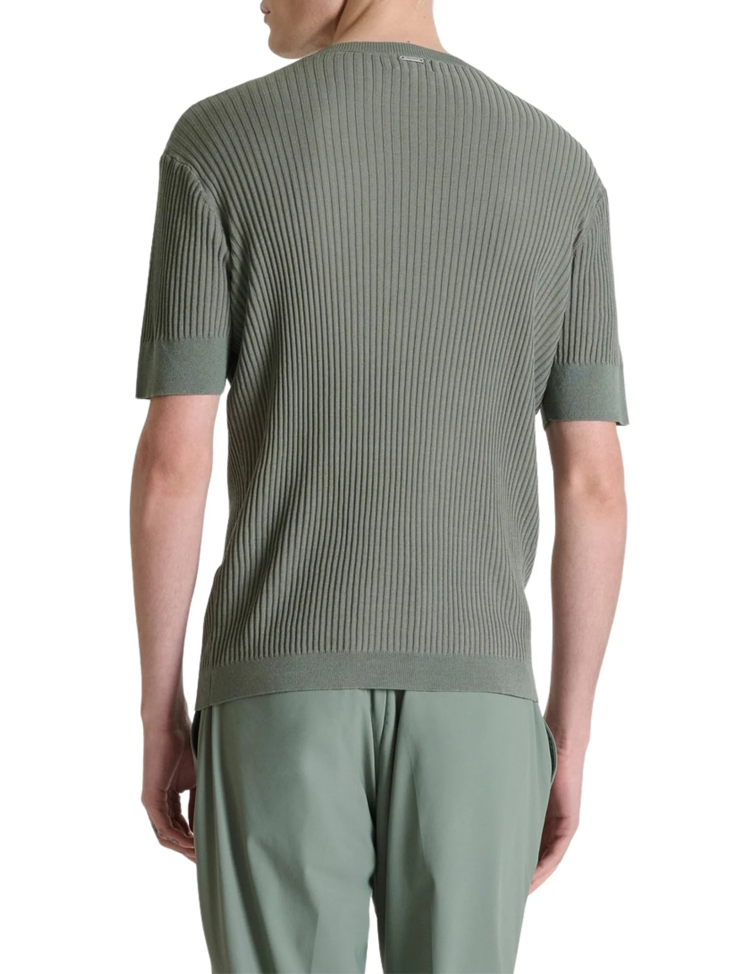 Maglia a girocollo con maniche corte Antony Morato uomo modello mercerized cotton verde - Image 2