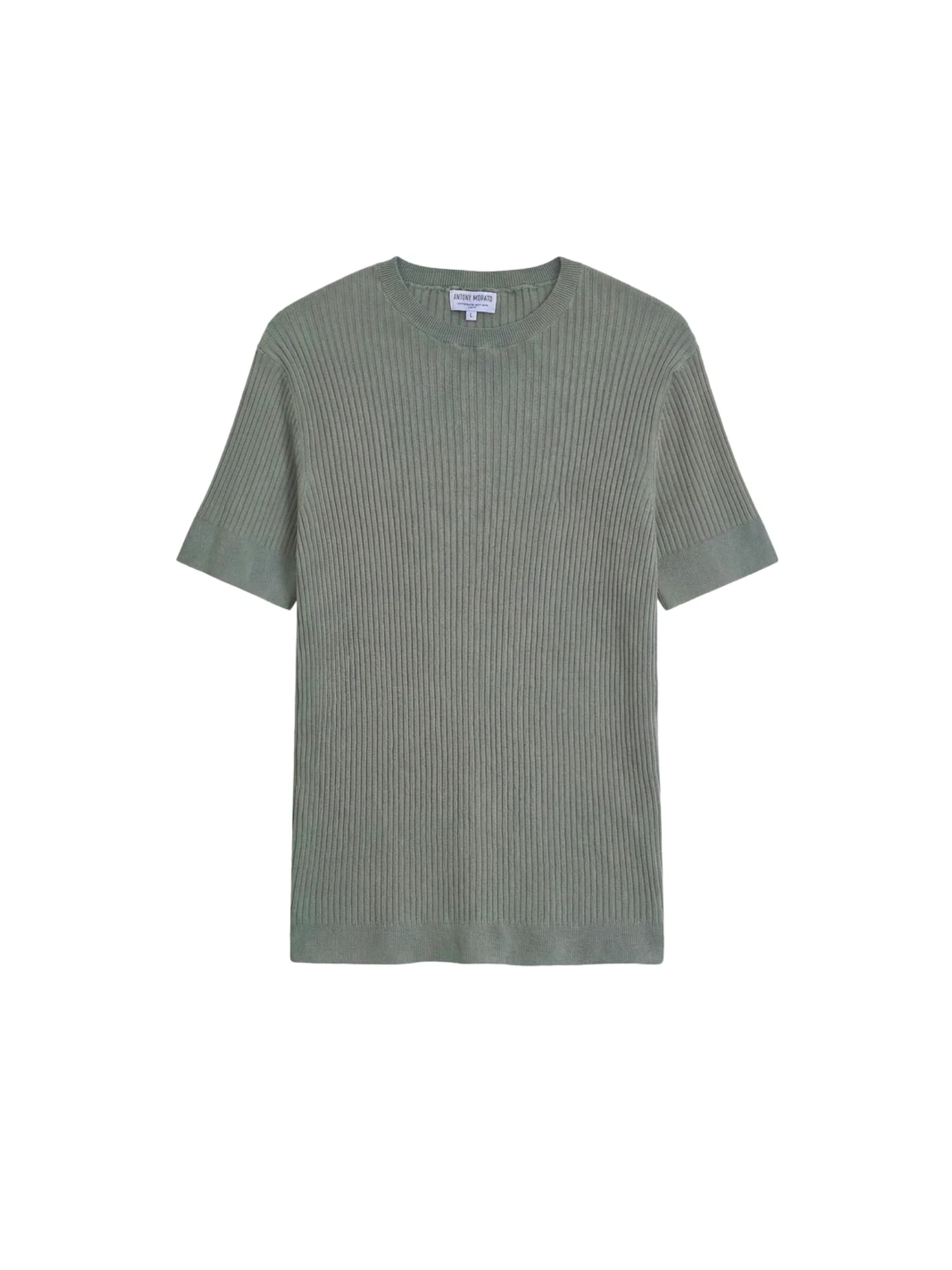 Maglia a girocollo con maniche corte Antony Morato uomo modello mercerized cotton verde - Image 4
