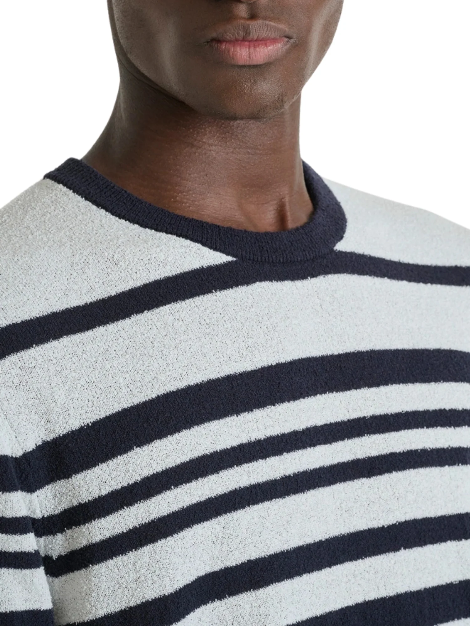 Maglia a girocollo con maniche corte Antony Morato uomo modello a righe cotone blu e bianco - Image 3