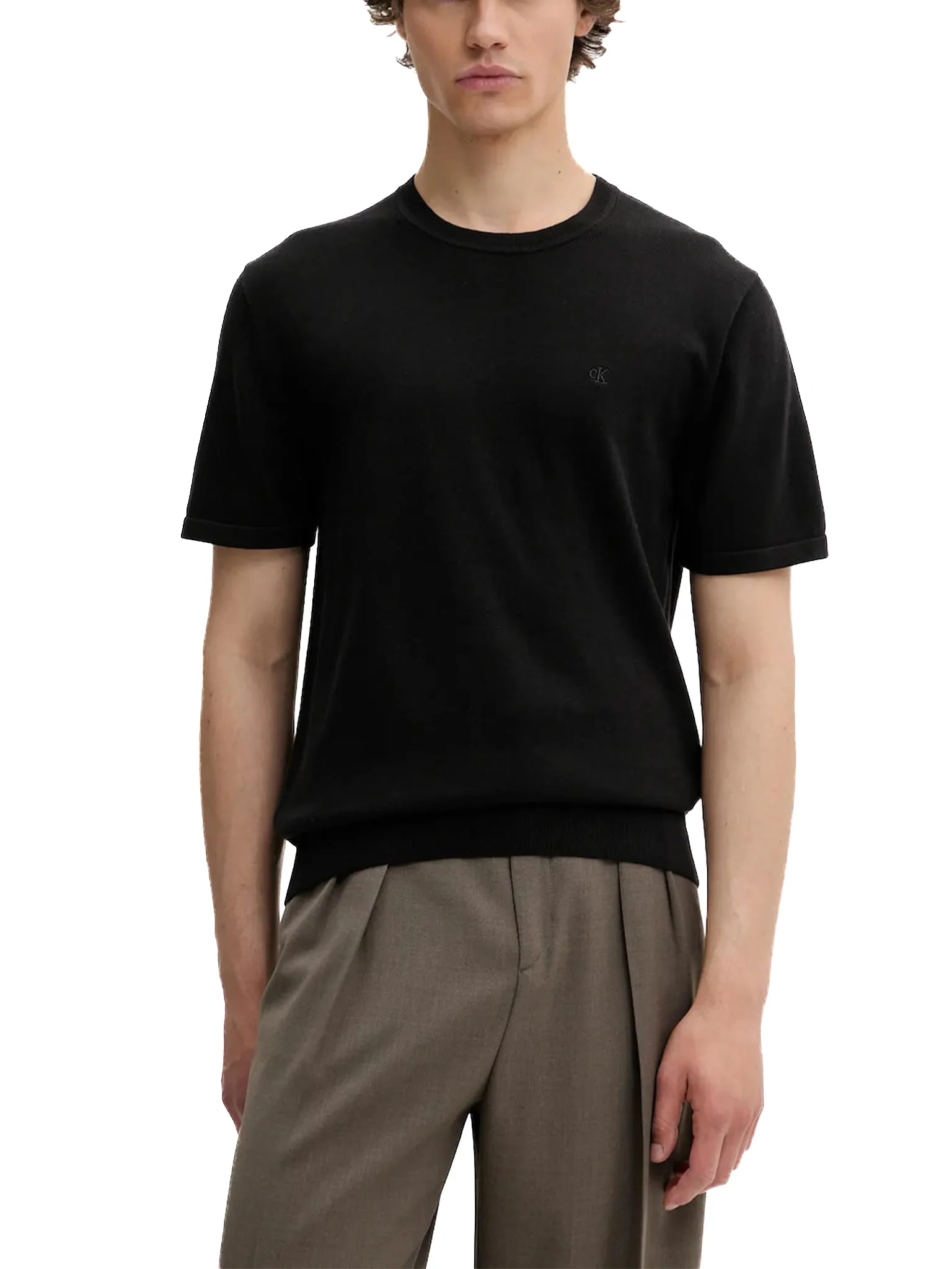 T-shirt Calvin Klein in maglia di cotone nero