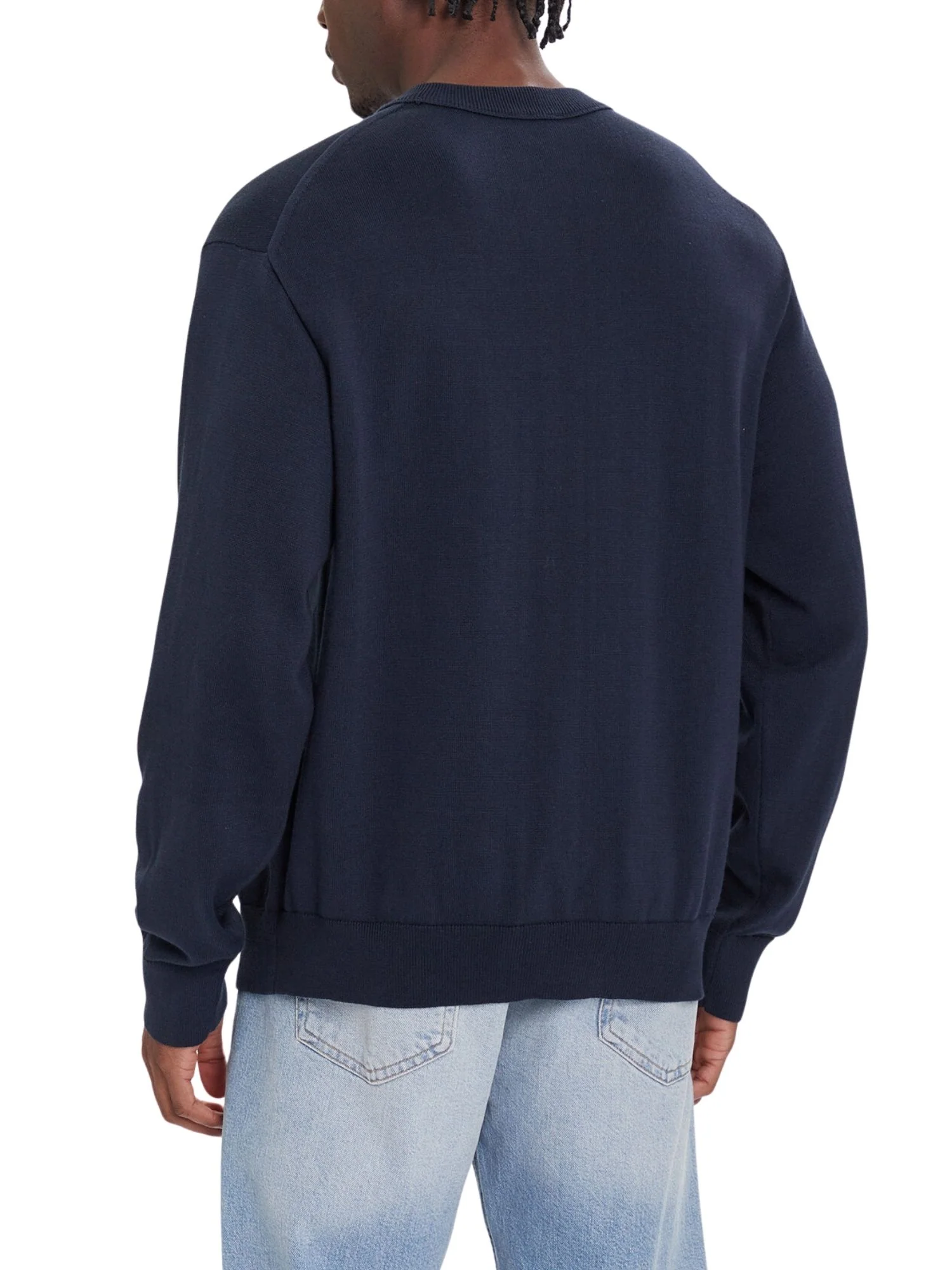 Maglia a girocollo con maniche lunghe Calvin Klein Jeans modello cotton blu - Image 2