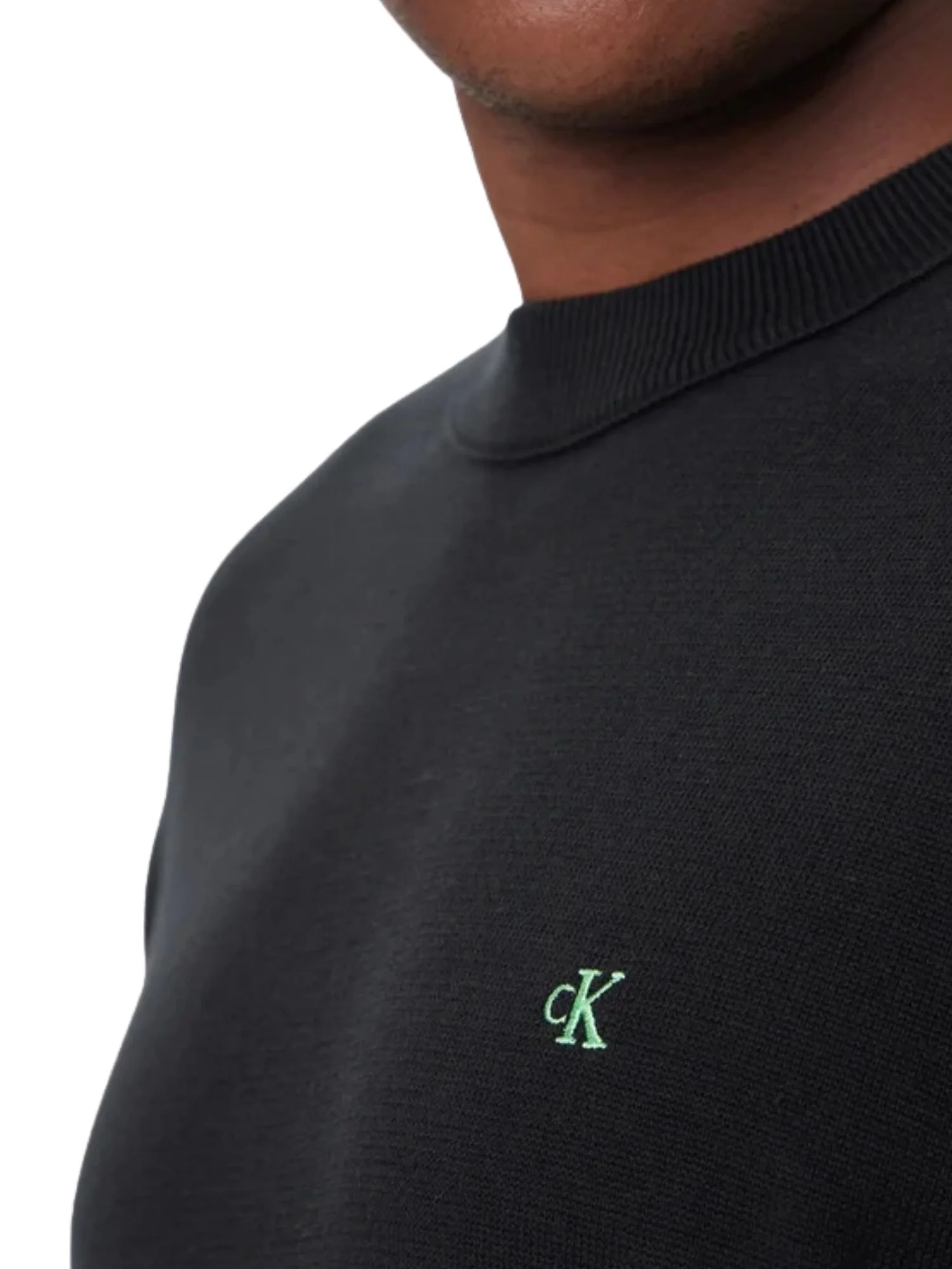 Maglia a girocollo con maniche lunghe Calvin Klein Jeans modello cotton nero - Image 3