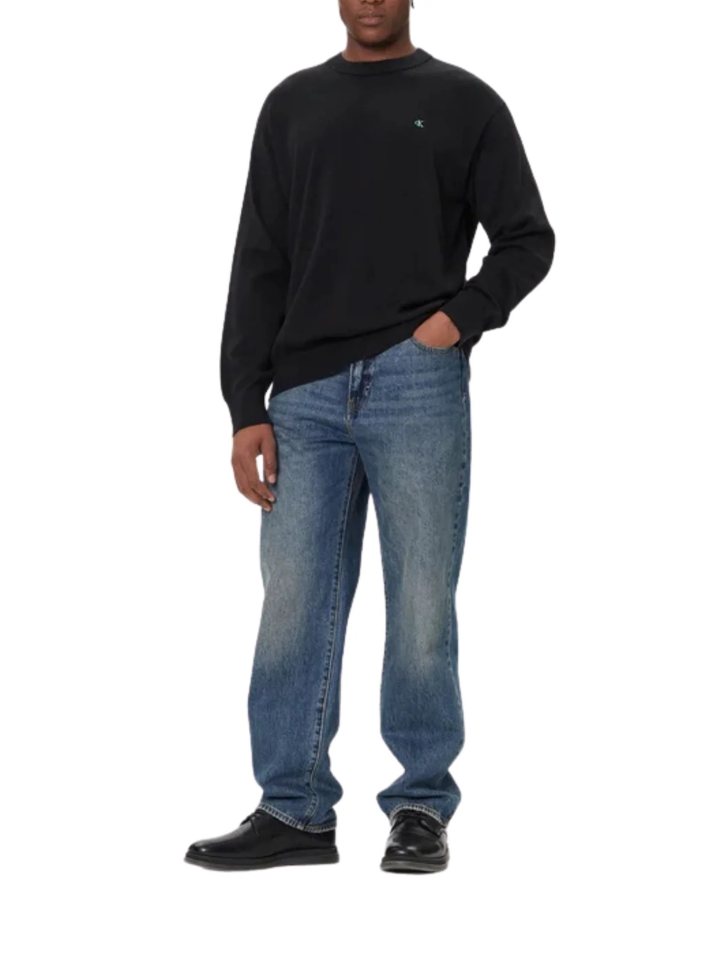 Maglia a girocollo con maniche lunghe Calvin Klein Jeans modello cotton nero - Image 4