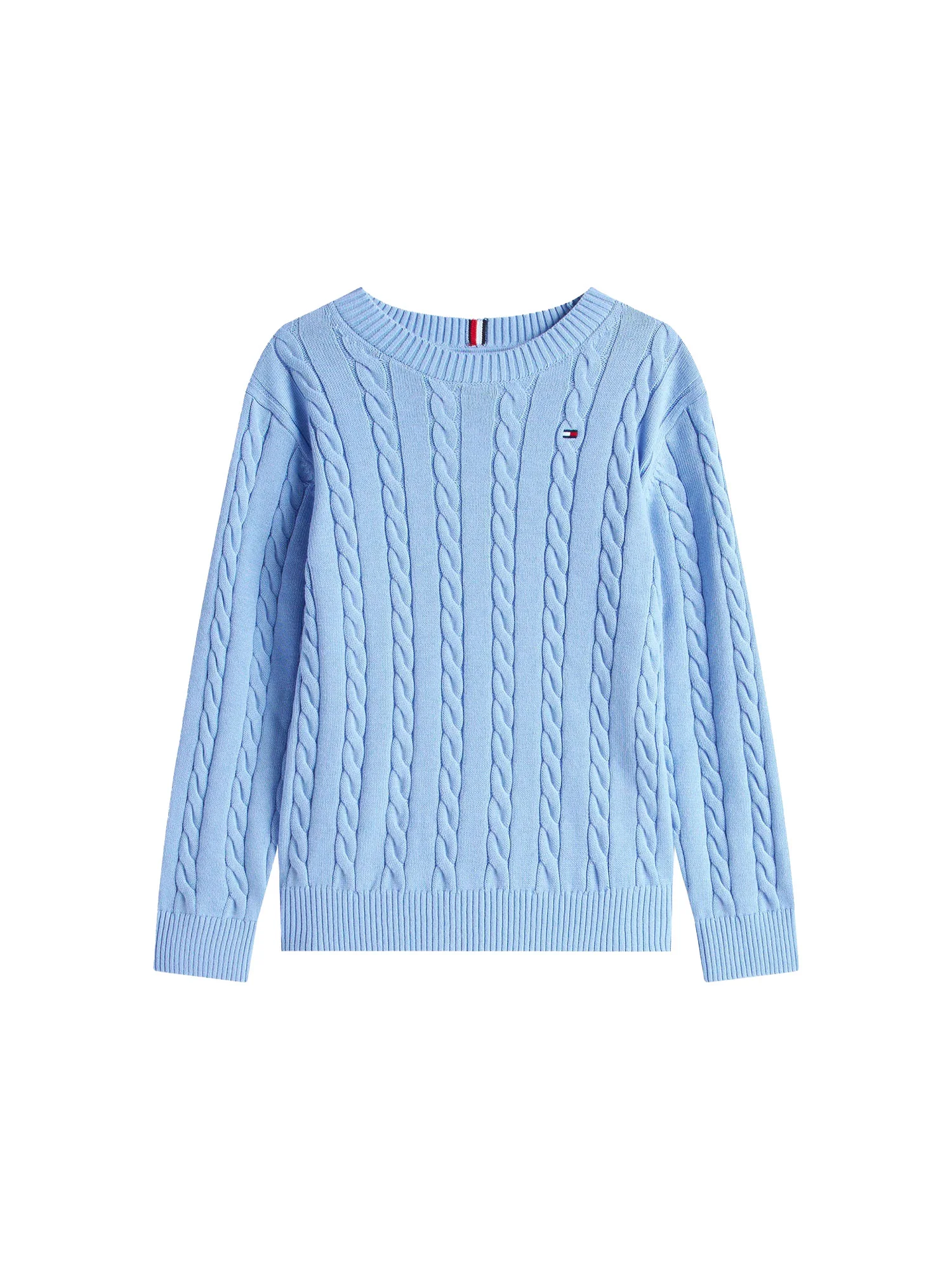 Girocollo Tommy Hilfigher Bambino cotton cable azzurro