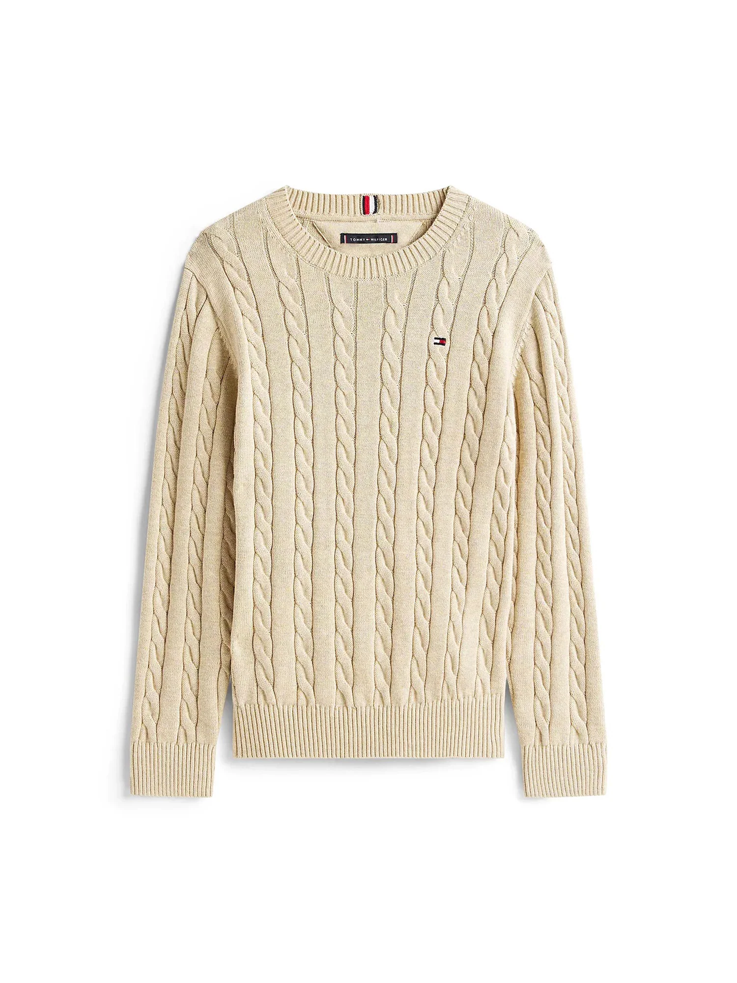 Maglione girocollo Tommy Hilfiger bambino lavorazione a trecce latte